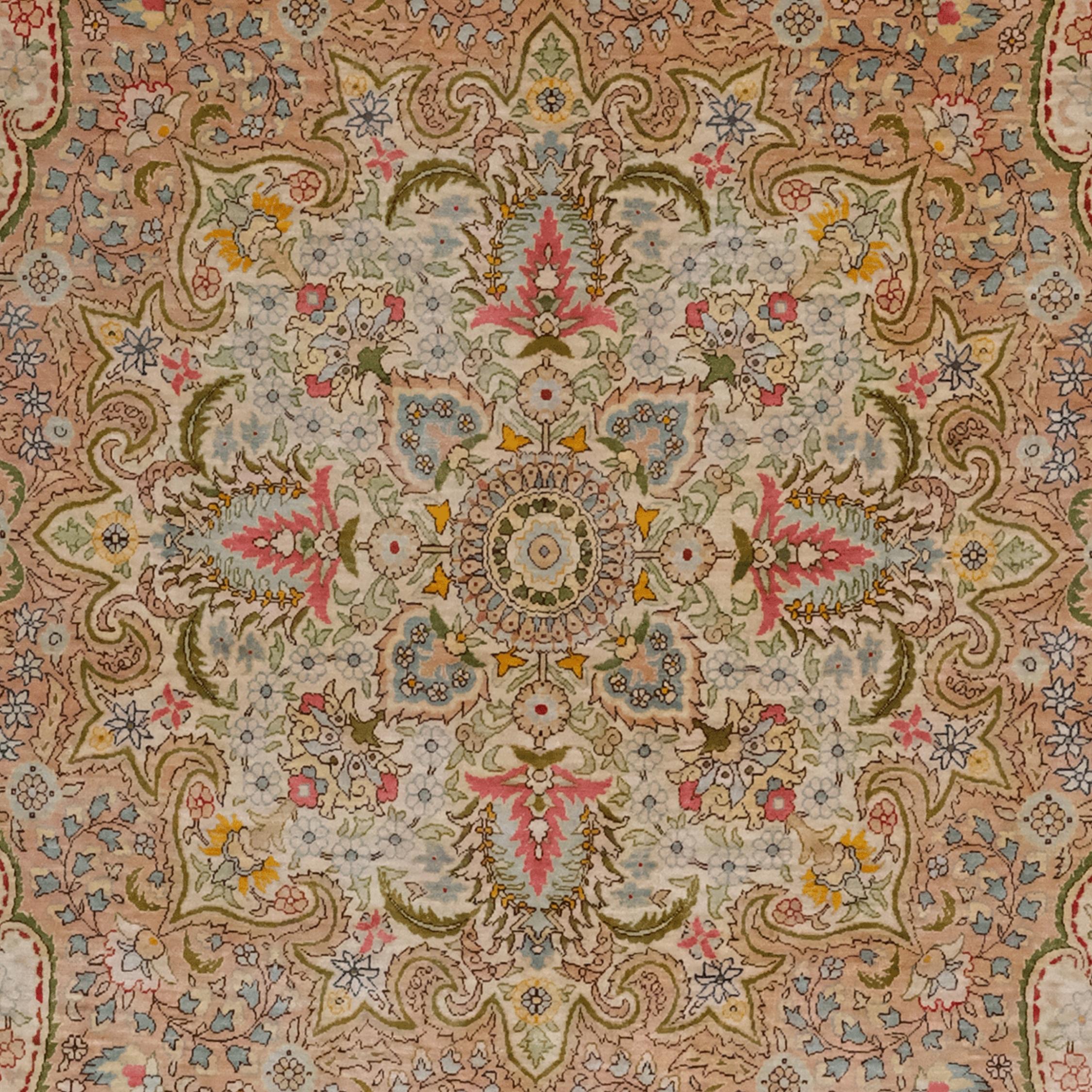 Hereke Seidenteppich - Vintage-Teppich aus dem frühen 20. (Türkisch) im Angebot