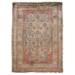 Silk Heriz Rug, Mid-19th Century