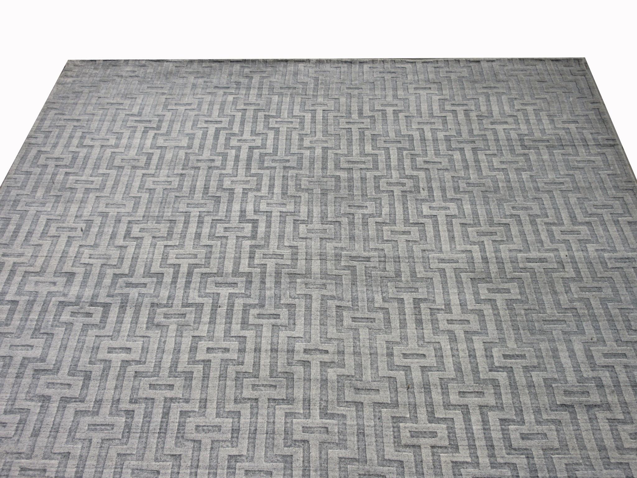 Indiano Tappeto moderno High-Low in seta in vendita