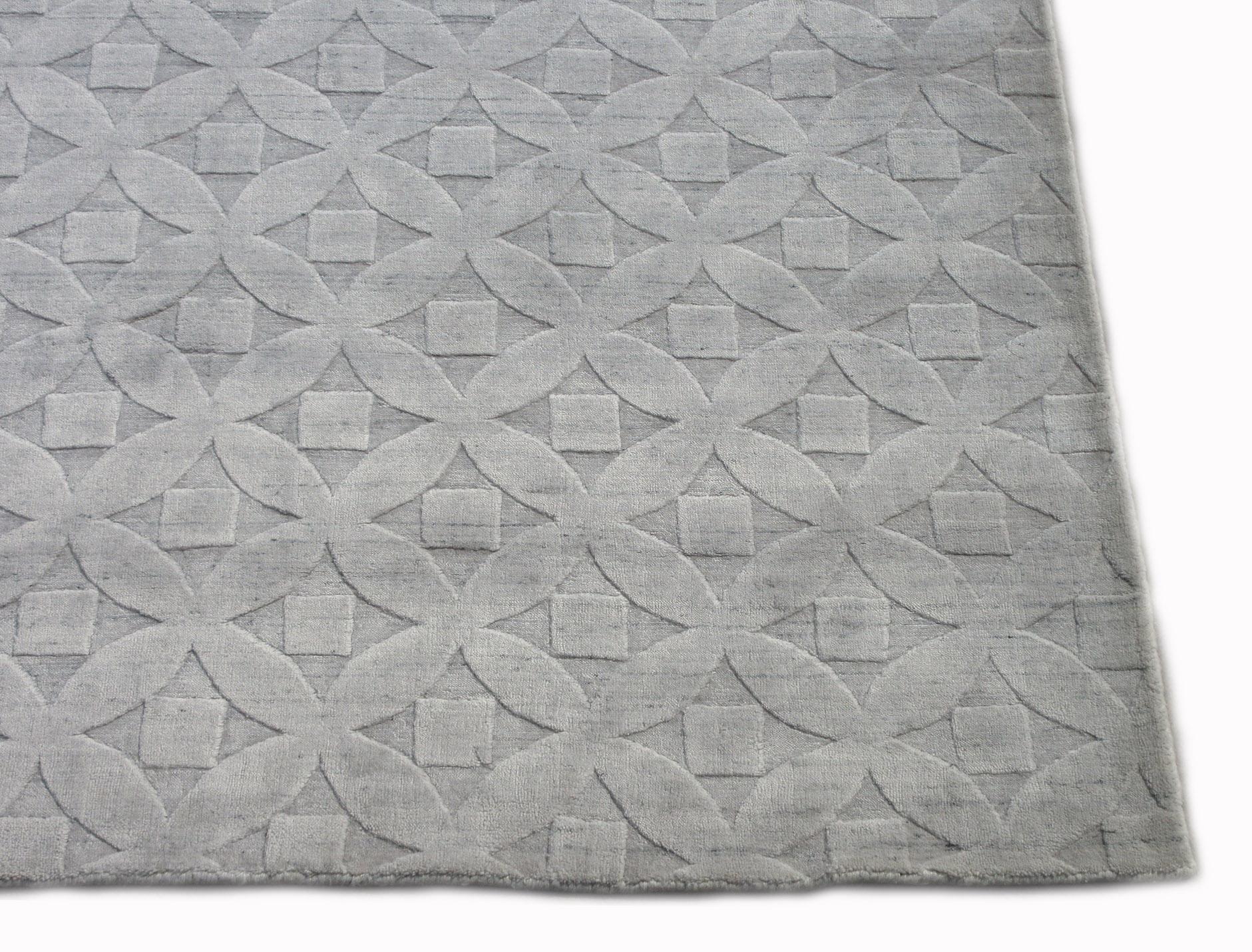 Contemporary Silk High-Low Modern Rug For Sale
