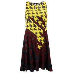 Robe droite en soie pied-de-poule Taille M