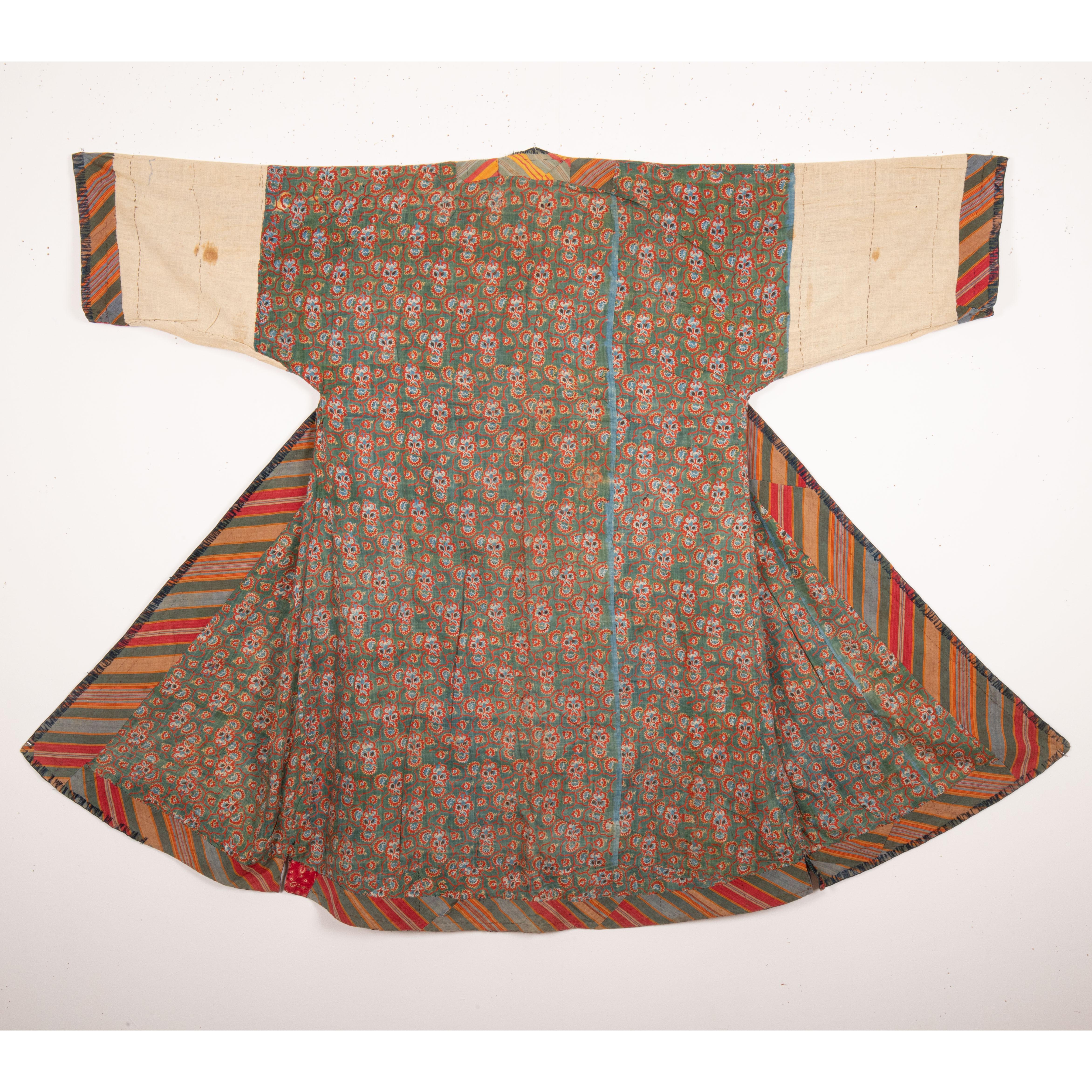 Silk Ikat Chapan from Uzbekistan, Tajikstan Late 19th C For Sale 2