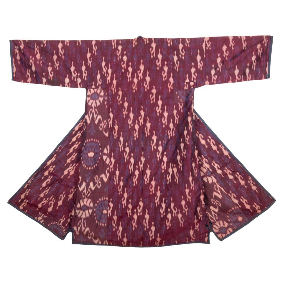 Chapan Robe Silk Ikat Chapan at 1stDibs