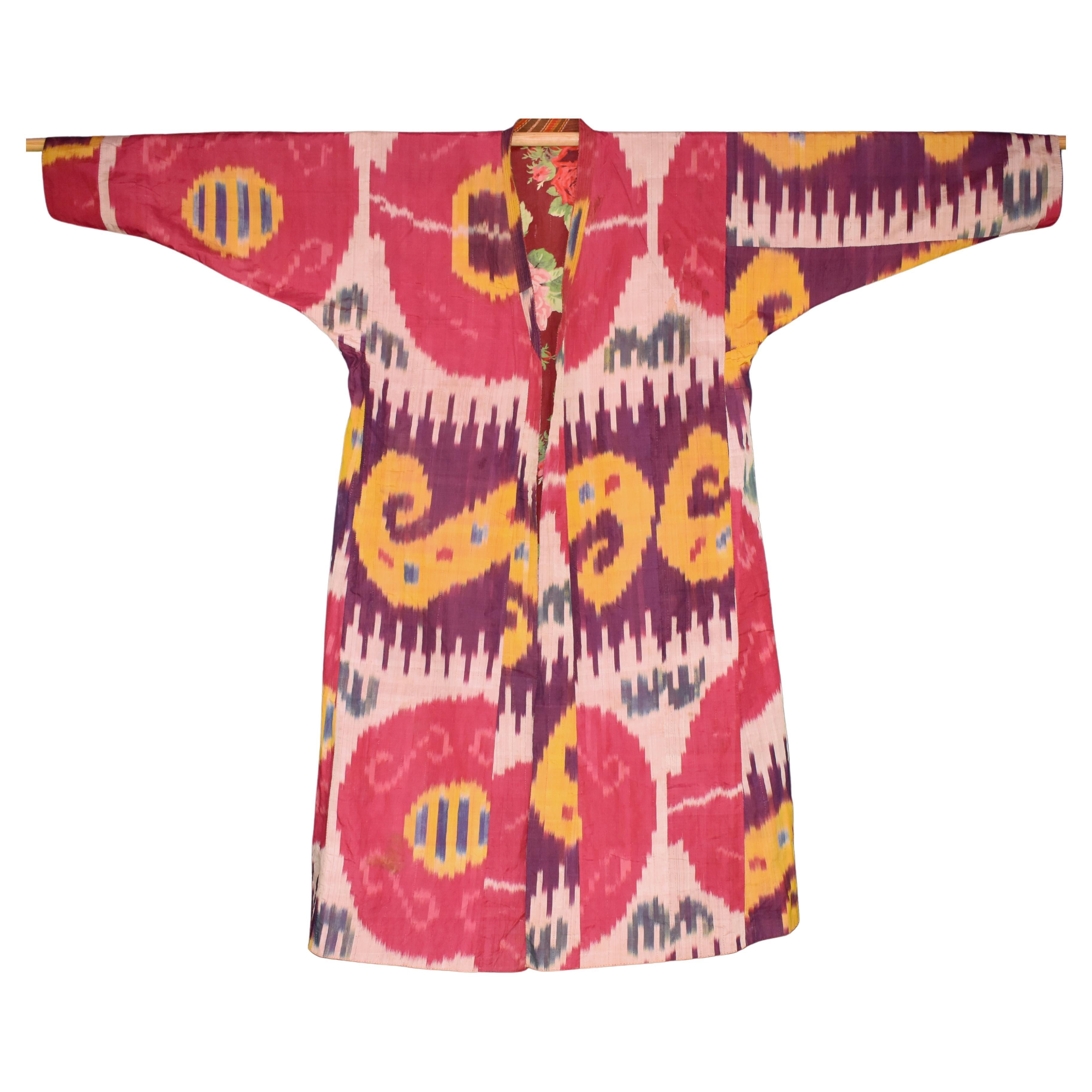 Silk Ikat Muslin Robe Cinnamon