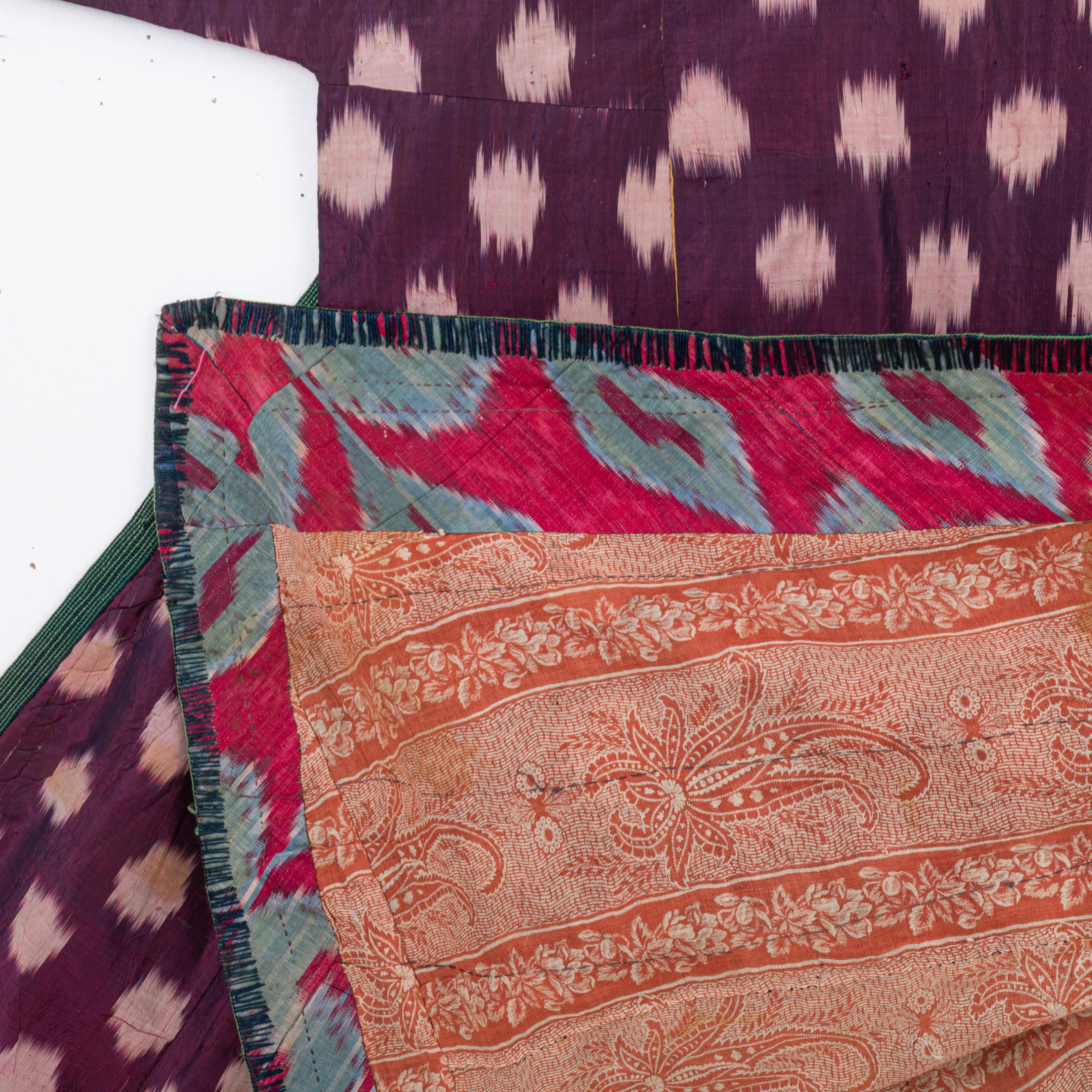 Silk Ikat Chapan, Tajikstan, Late 19th Century. For Sale 4