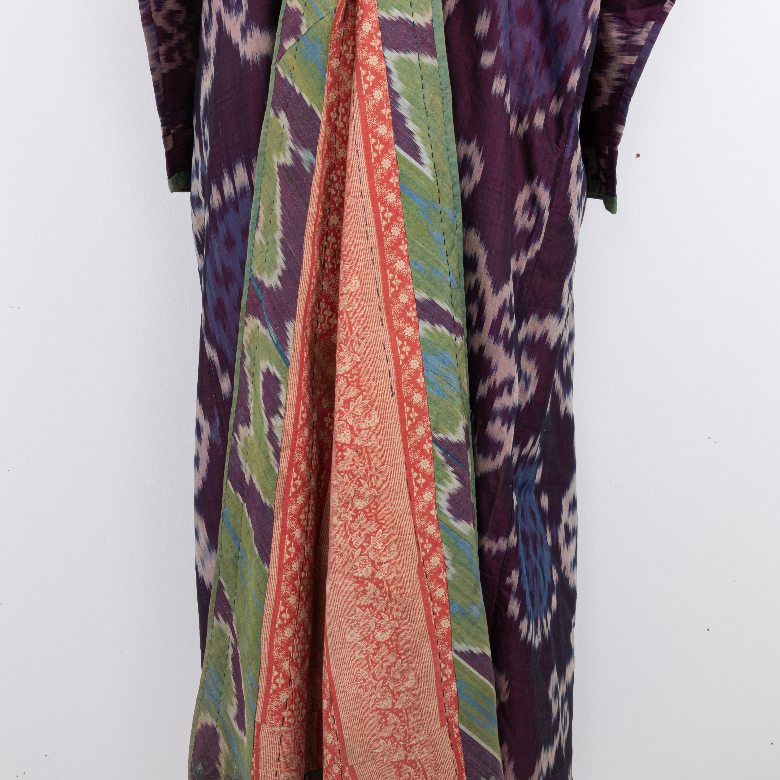 Silk Ikat Chapan, Tajikstan, Late 19th Century. For Sale 7