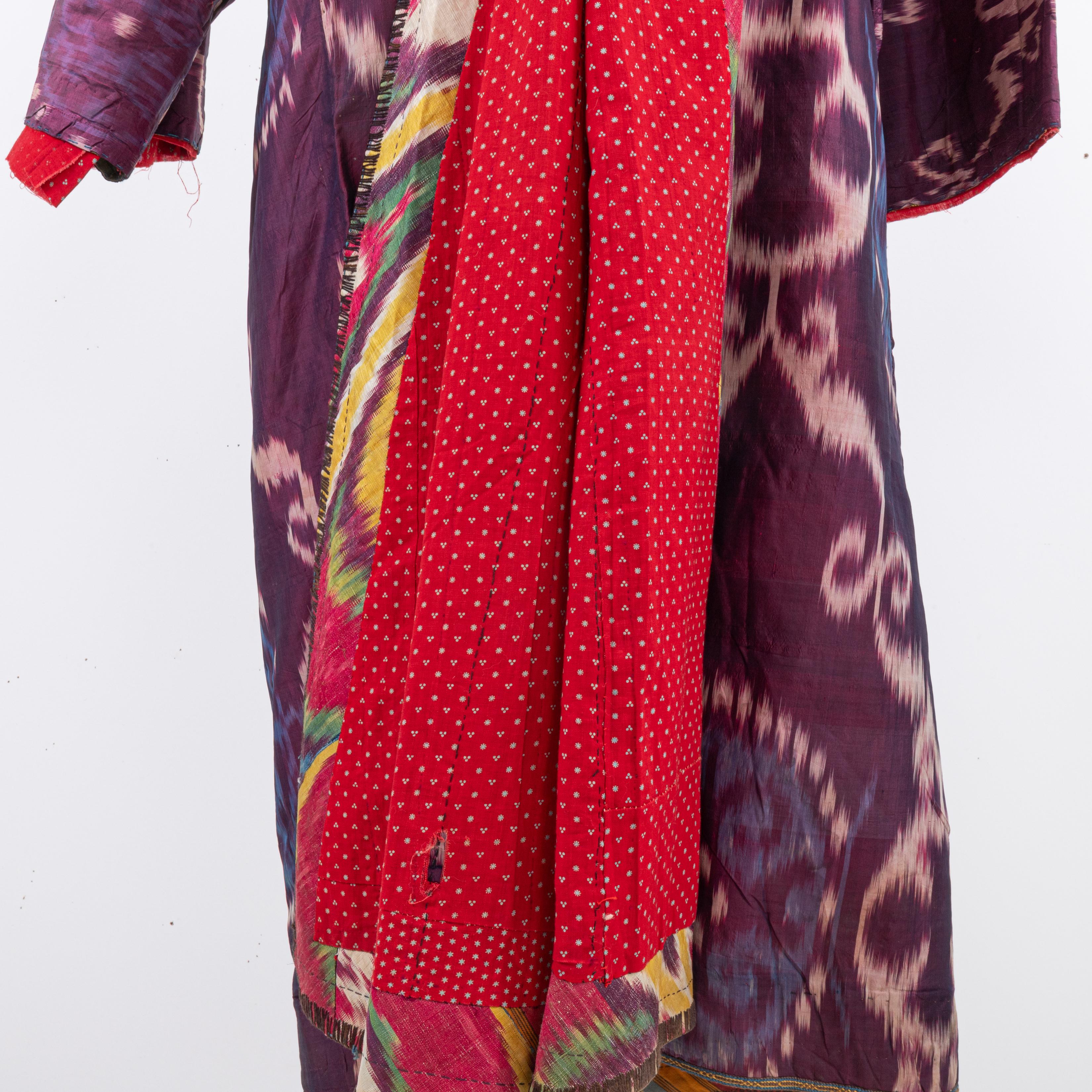 Silk Ikat Chapan, Tajikstan, Late 19th Century. For Sale 8