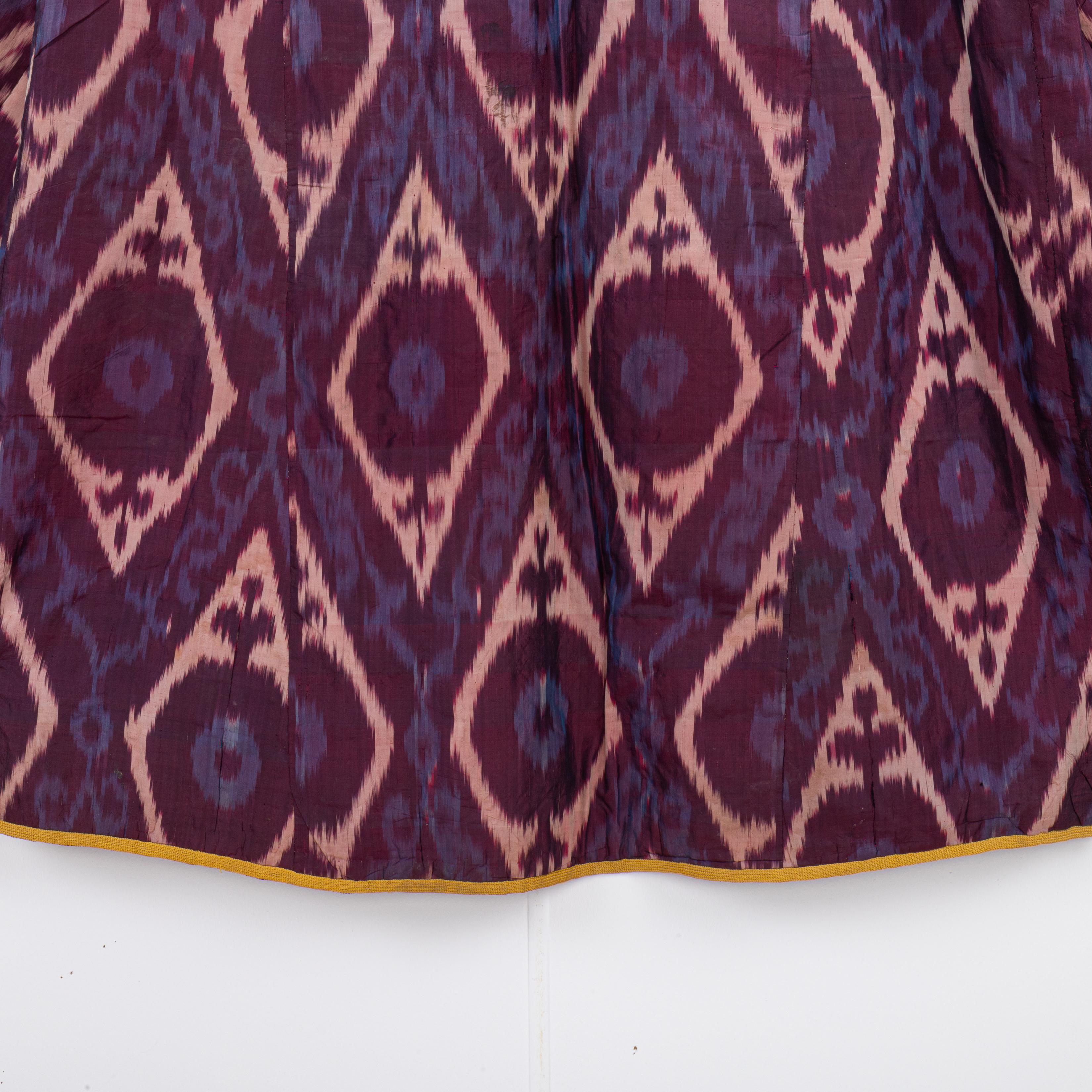 Tajikistani Silk Ikat Chapan, Tajikstan, Late 19th Century. For Sale