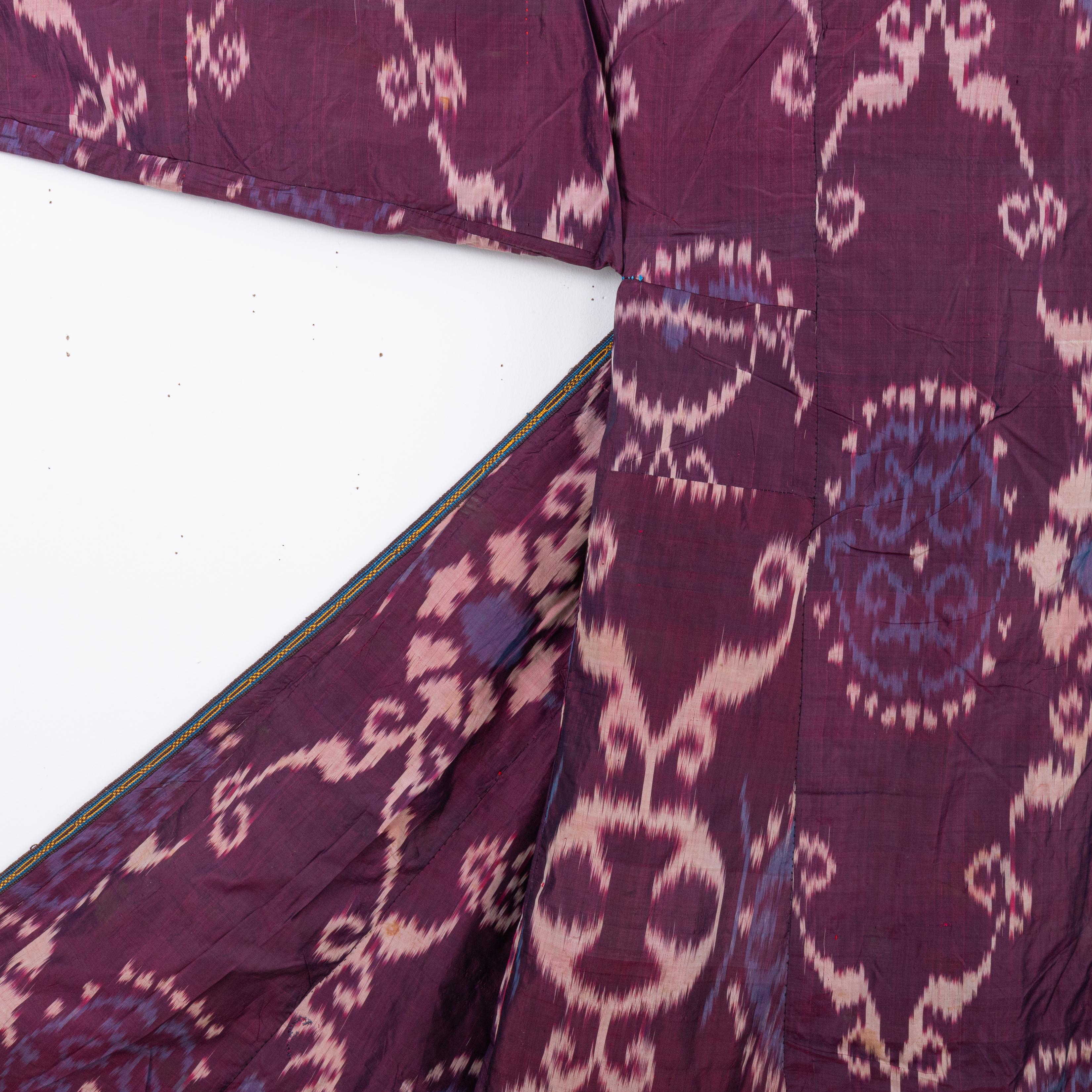 Silk Ikat Chapan, Tajikstan, Late 19th Century. For Sale 1