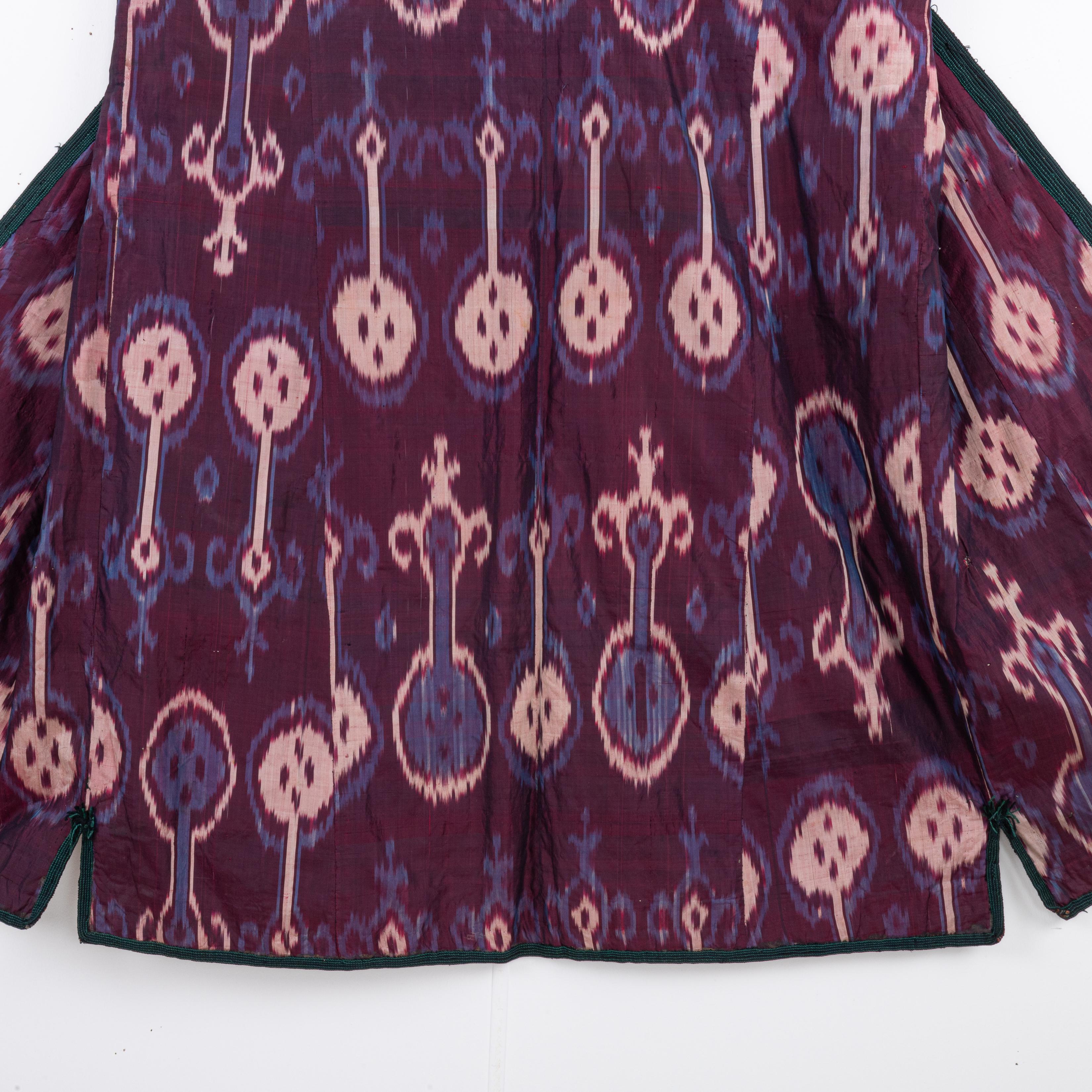 Silk Ikat Chapan, Tajikstan, Late 19th Century. For Sale 1