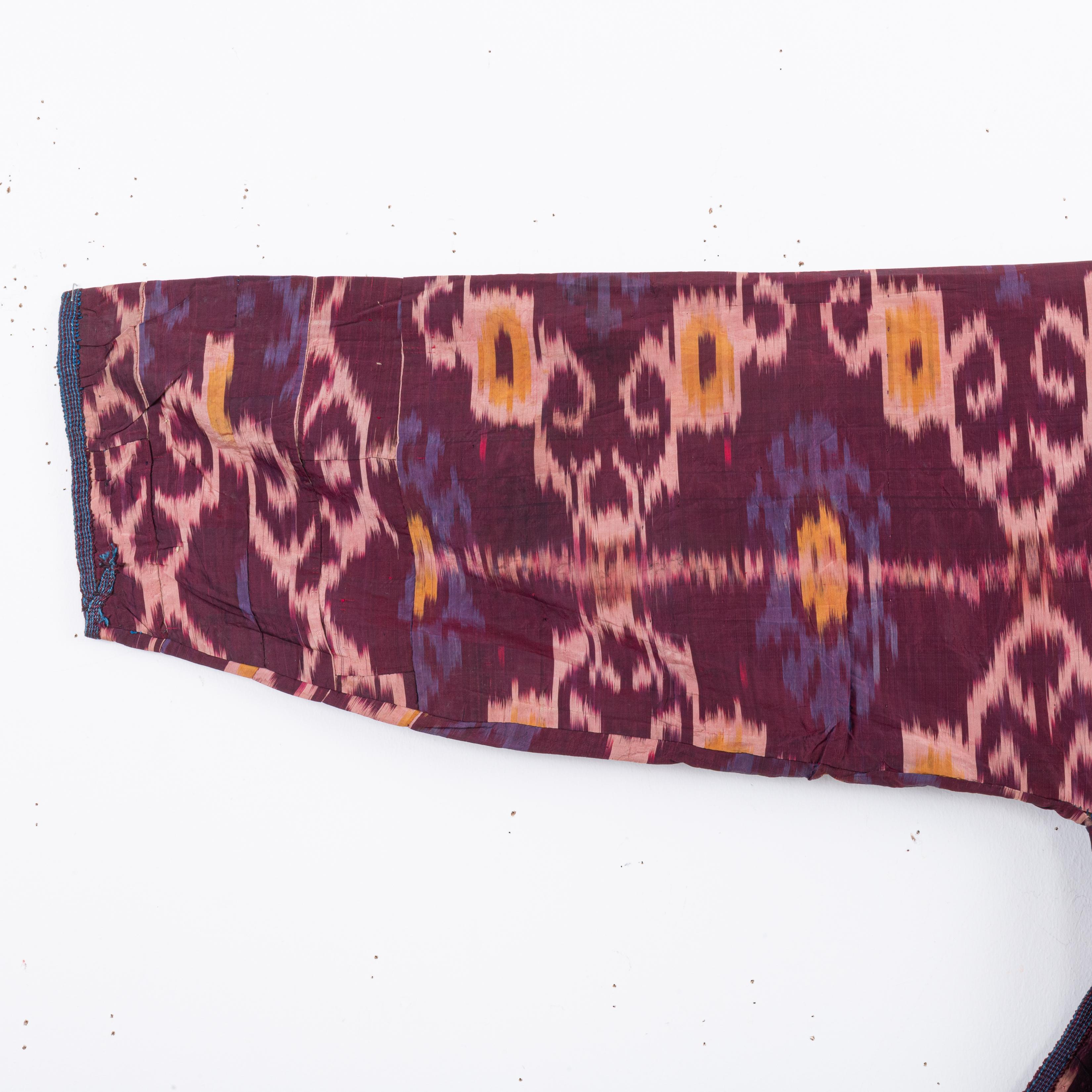 20th Century Silk Ikat Chapan, Tajikstan, Late 19th Century. For Sale