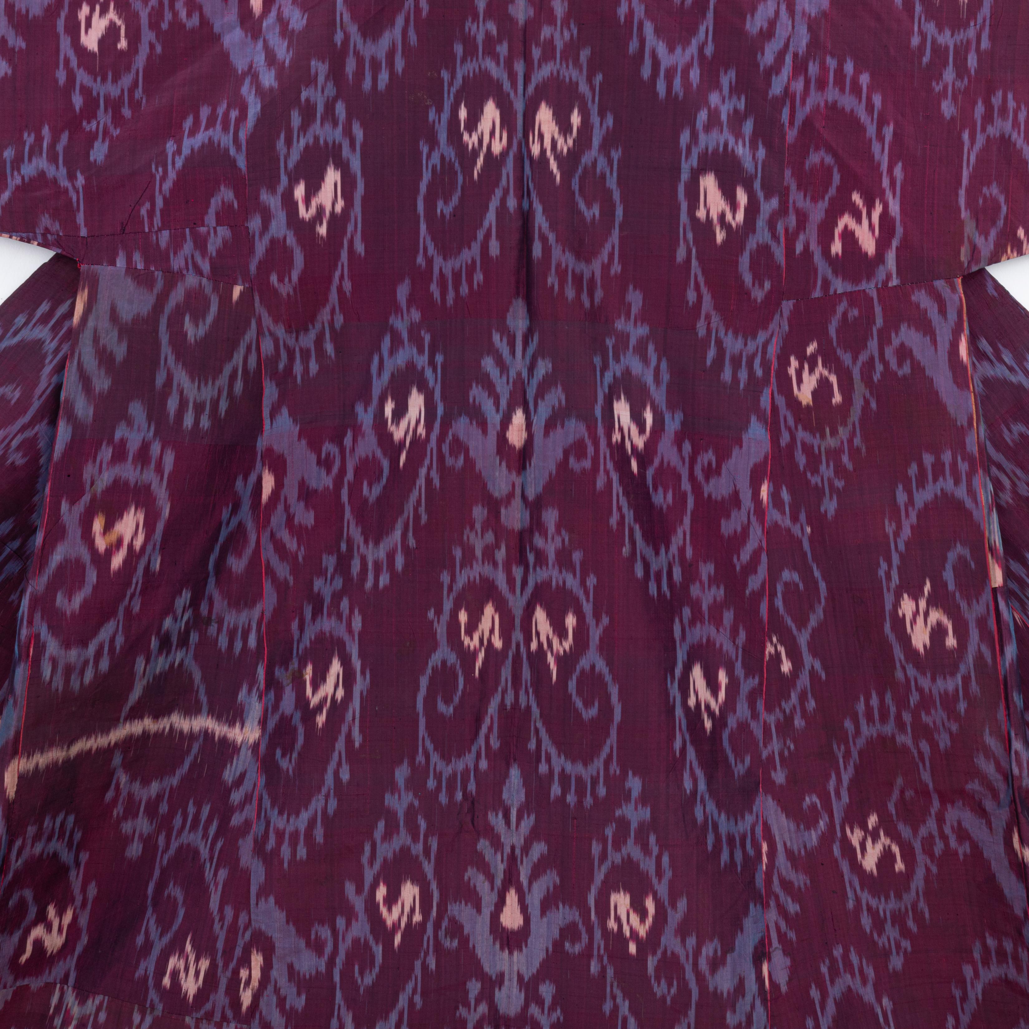 20th Century Silk Ikat Chapan, Tajikstan, Late 19th Century. For Sale