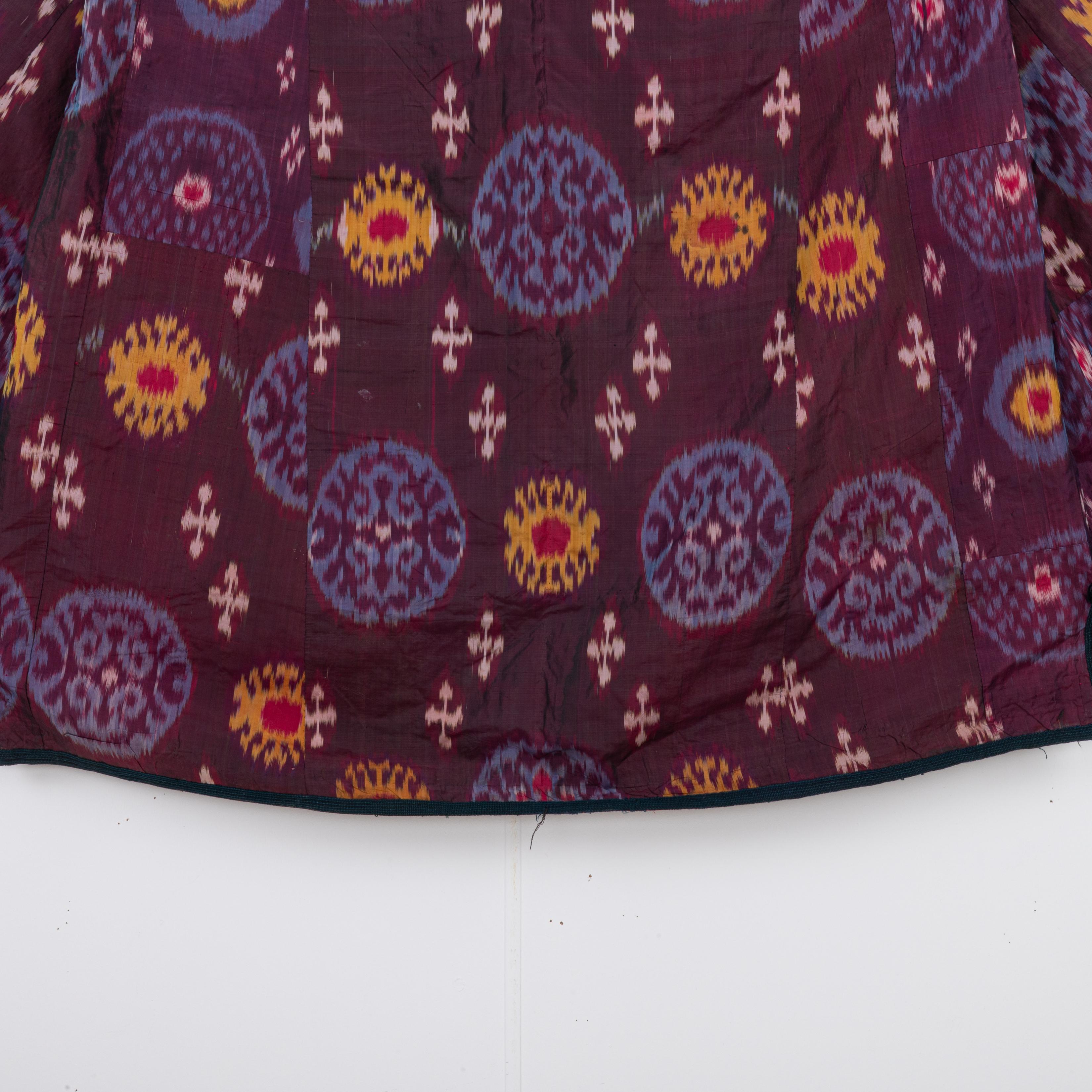 Silk Ikat Chapan, Tajikstan, Late 19th Century. For Sale 1