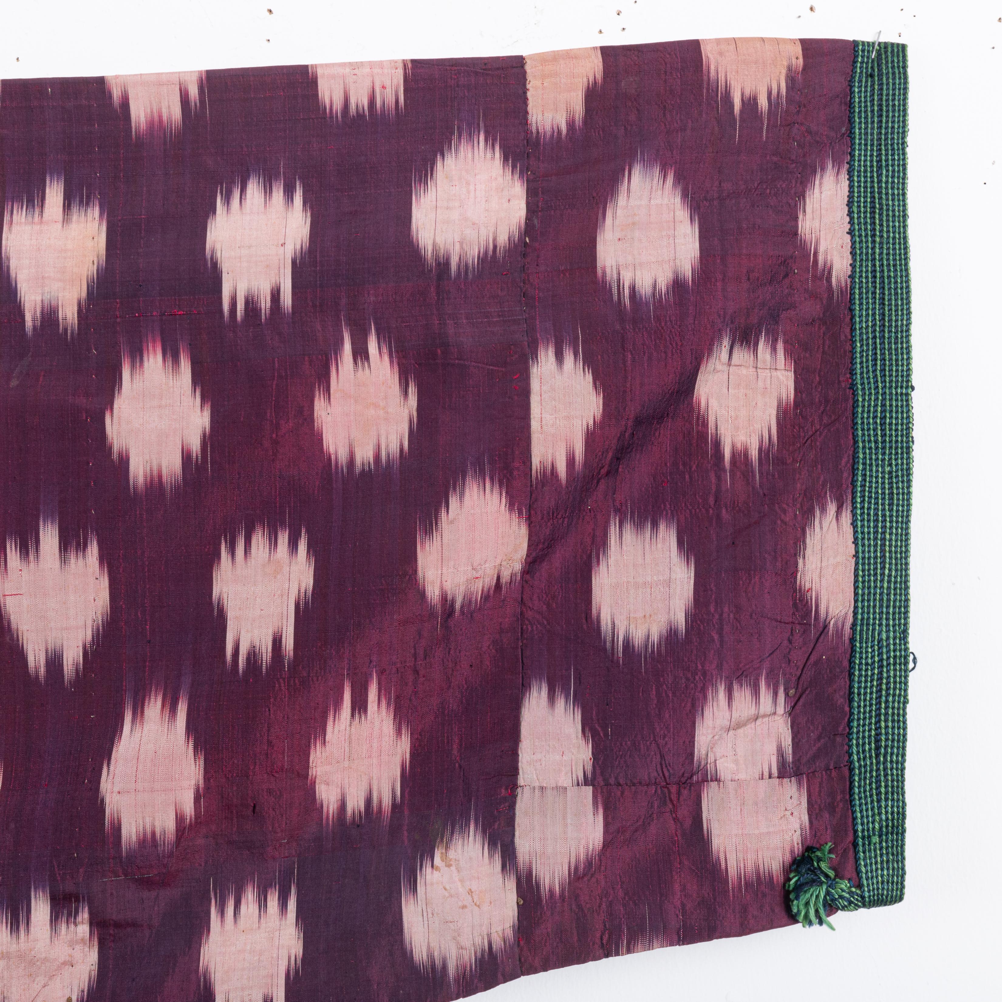 Silk Ikat Chapan, Tajikstan, Late 19th Century. For Sale 2