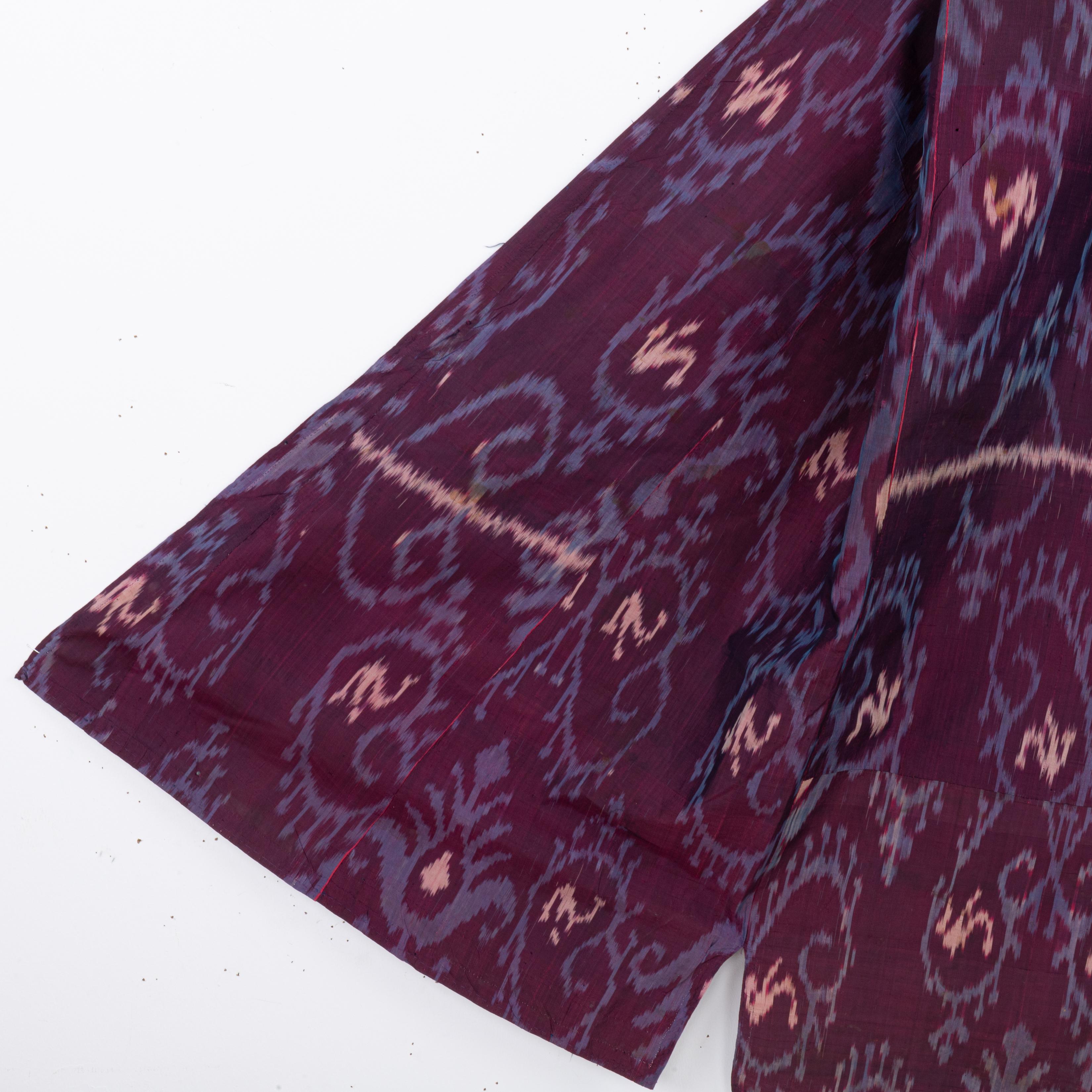 Silk Ikat Chapan, Tajikstan, Late 19th Century. For Sale 1