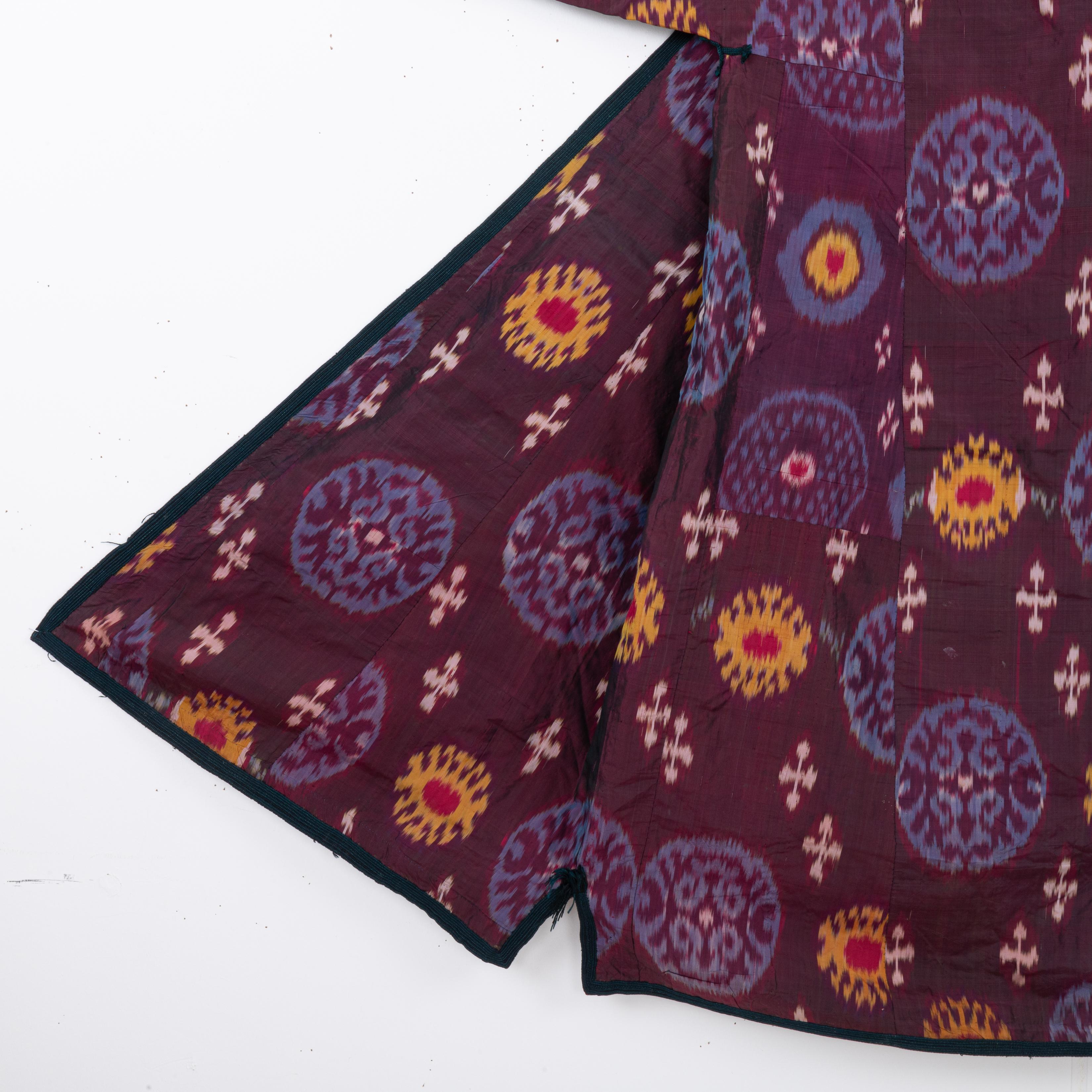 Silk Ikat Chapan, Tajikstan, Late 19th Century. For Sale 2