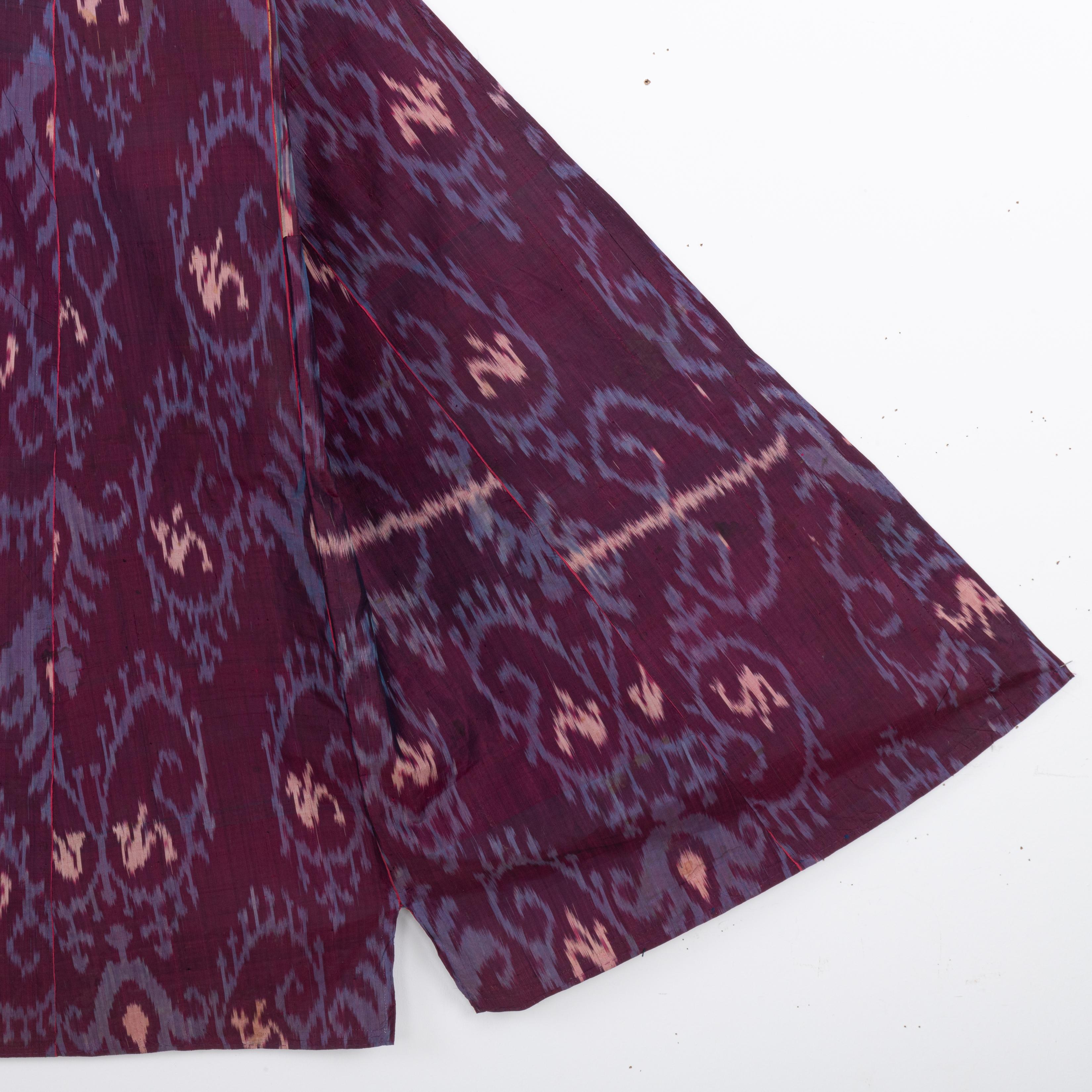 Silk Ikat Chapan, Tajikstan, Late 19th Century. For Sale 2