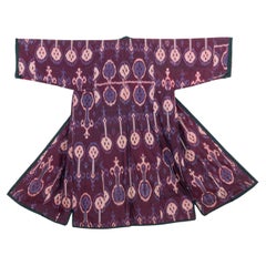 Antique Silk Ikat Chapan, Tajikstan, Late 19th Century.