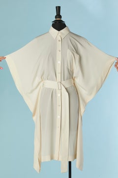 Silk ivory dress-shirt with belt Hermès