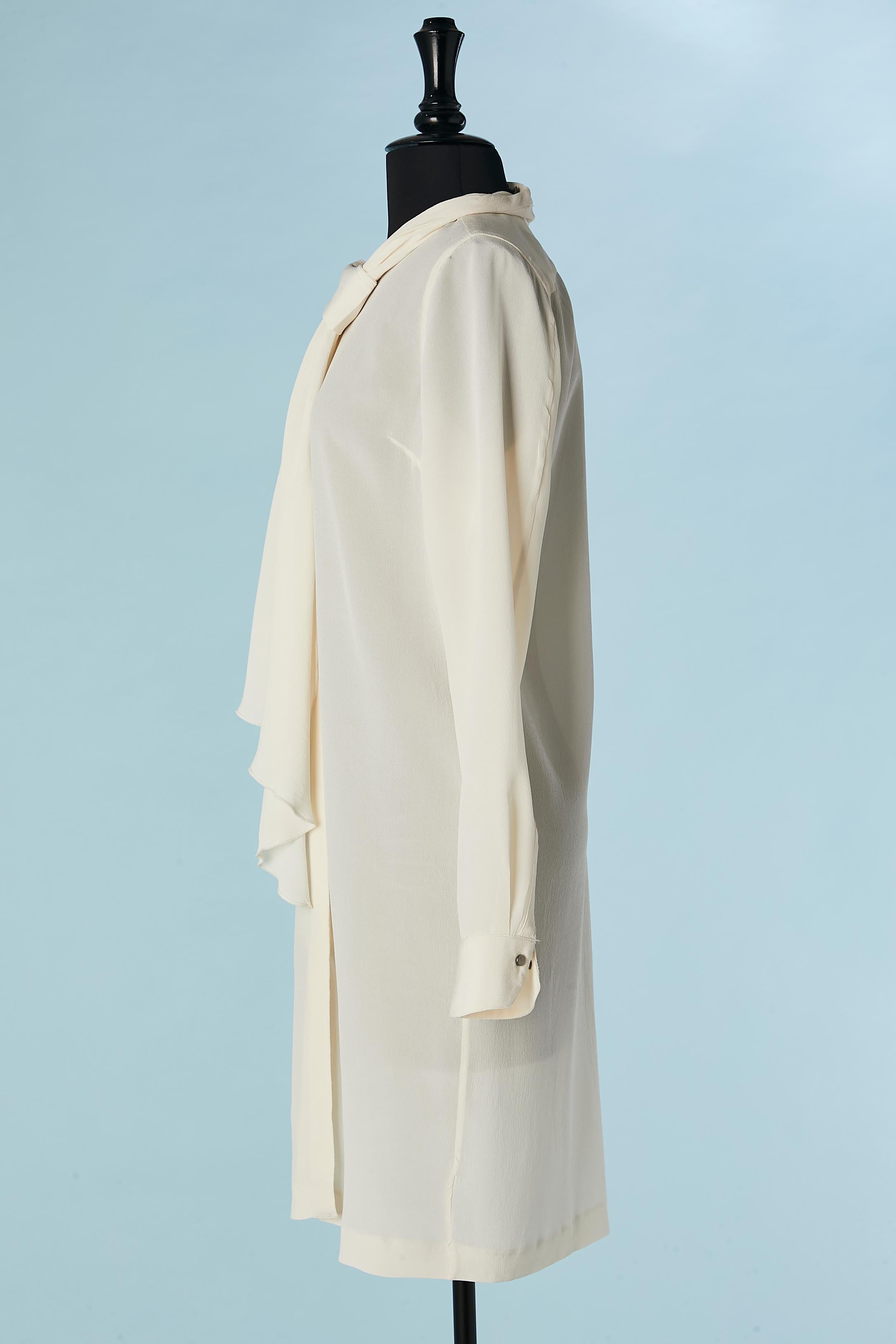 Silk ivory shirt dress Gianfranco Ferré In Excellent Condition For Sale In Saint-Ouen-Sur-Seine, FR