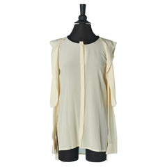 Camicia in seta avorio aperta sulla spalla VIONNET Nuova con etichetta