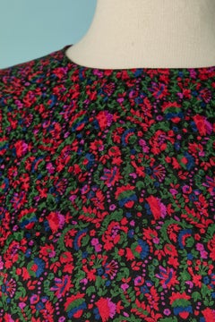 Silk jacquard blouse with flower print YVES SAINT LAURENT RIVE GAUCHE