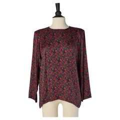Silk jacquard blouse with flower print YVES SAINT LAURENT RIVE GAUCHE