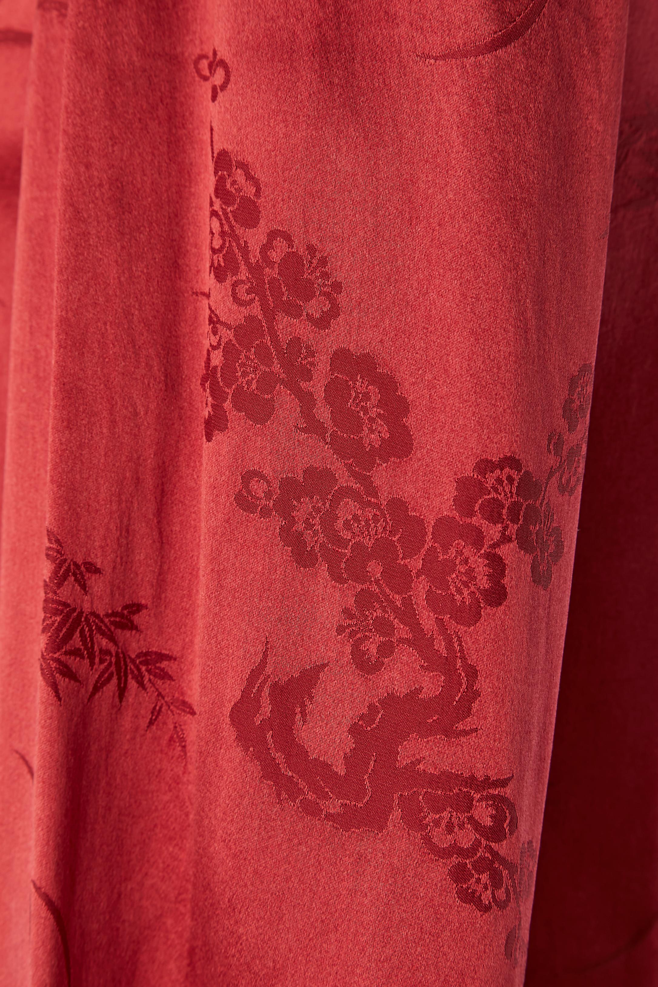 Silk jacquard burgundy shirt Saint Laurent Rive Gauche For Sale 1