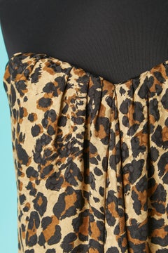 Silk jacquard bustier dress with animal print Gai Mattiolo Couture