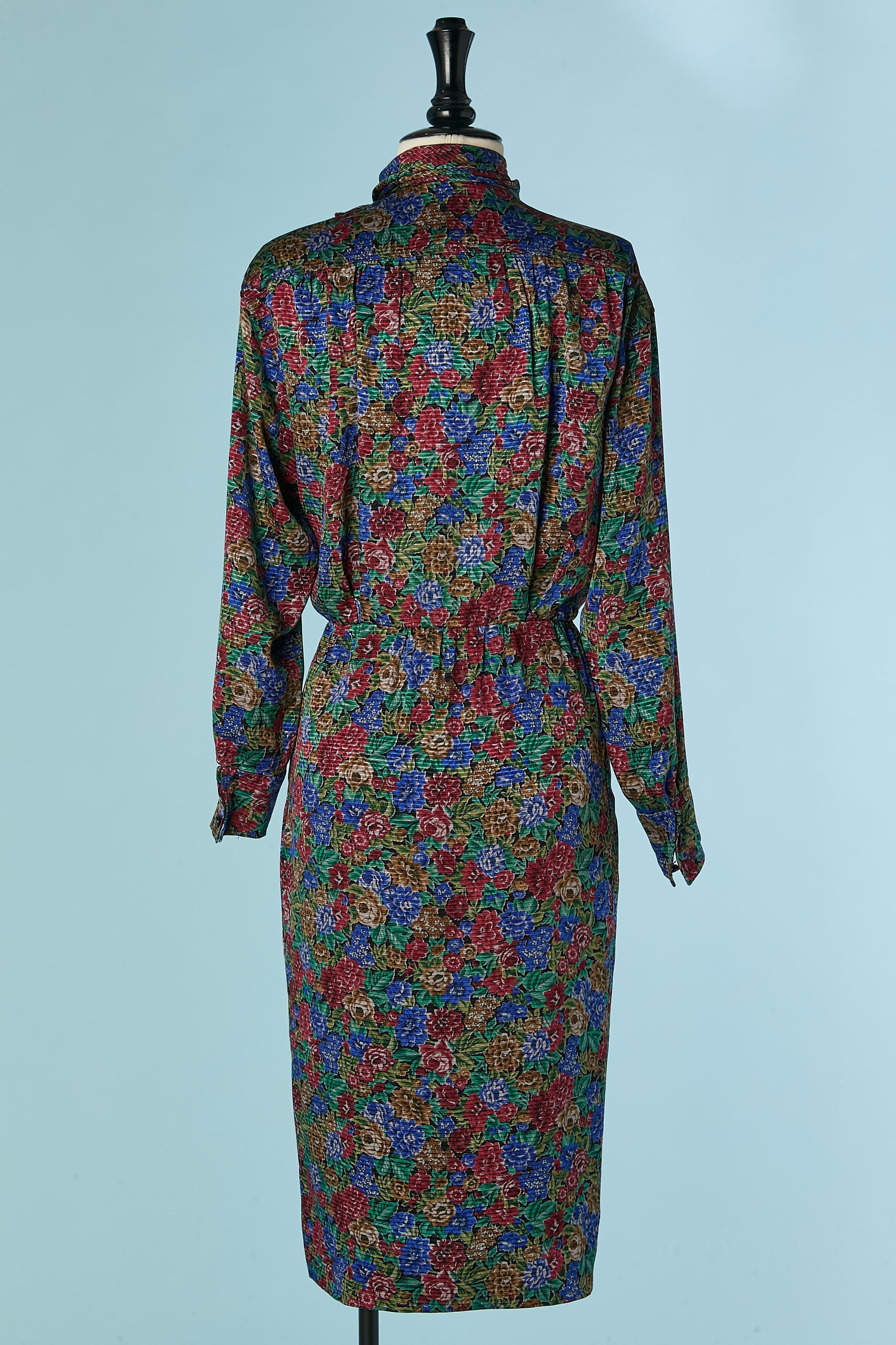 Silk jacquard cocktail dress with flower print Emanuel UNGARO Parallèle For Sale 2