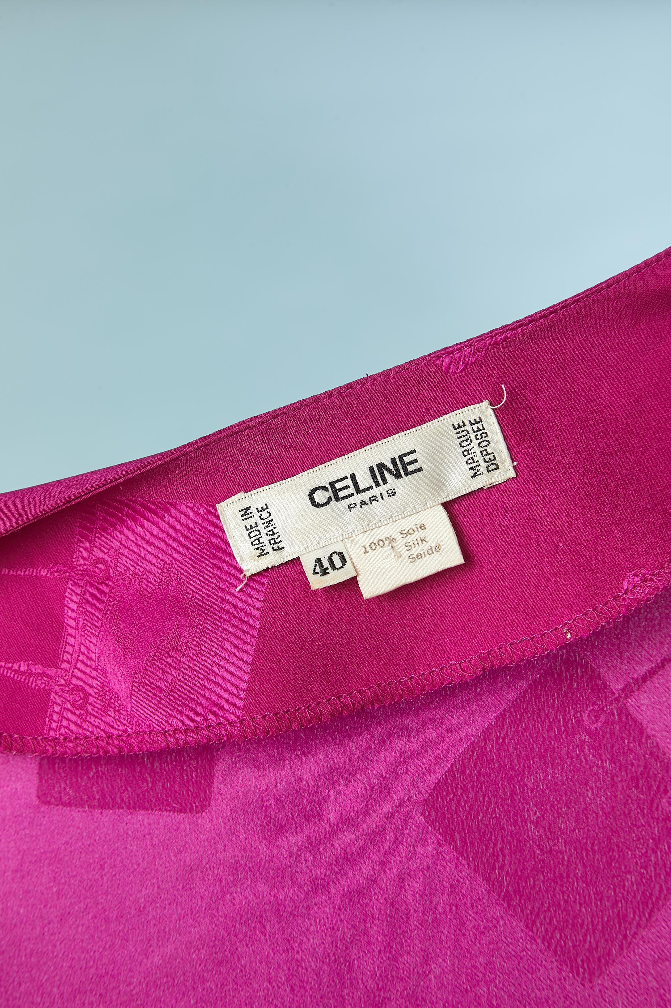 Silk jacquard fushia shirt with 
