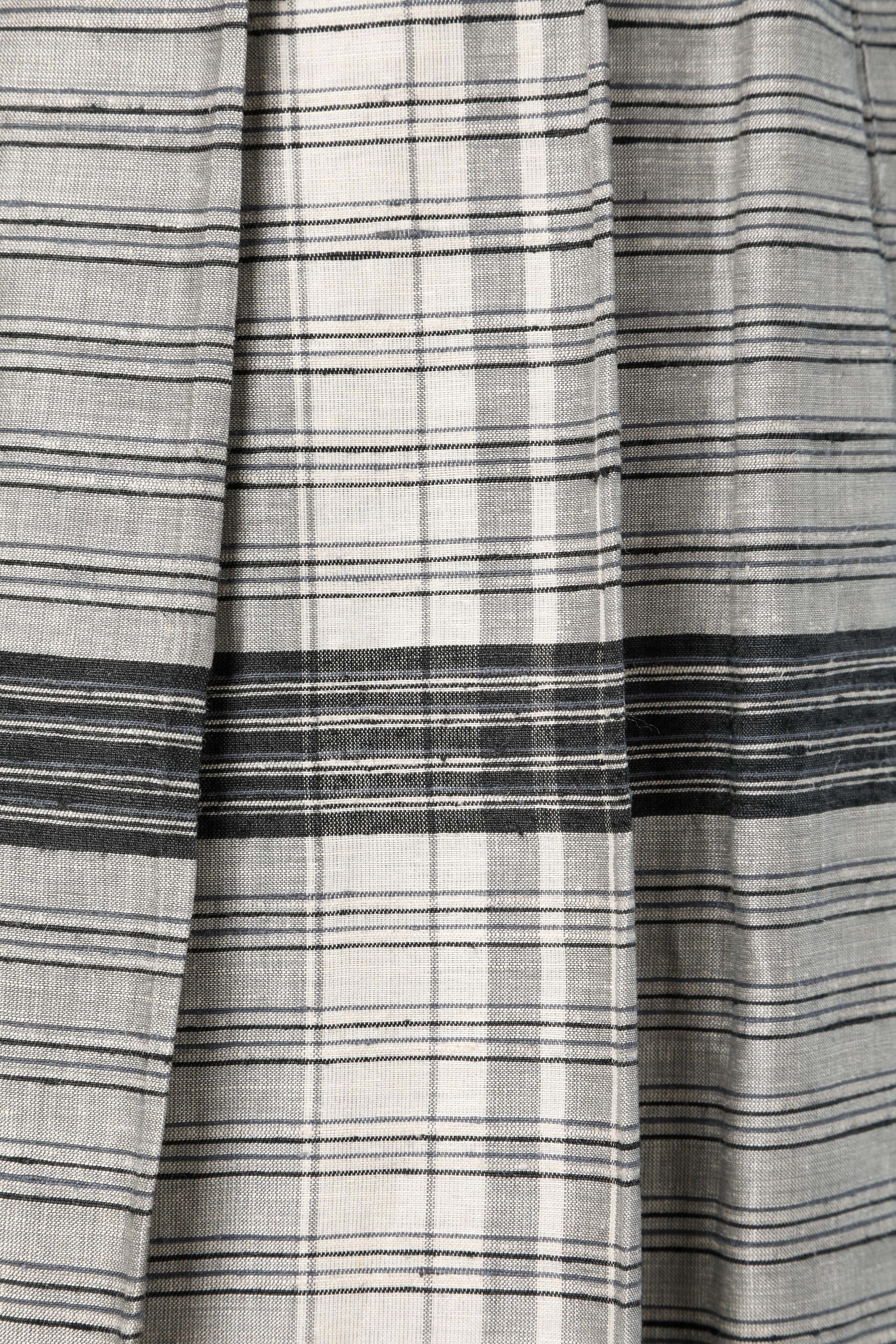 Gris Jupe plissée en jacquard de soie à carreaux LANVIN en vente