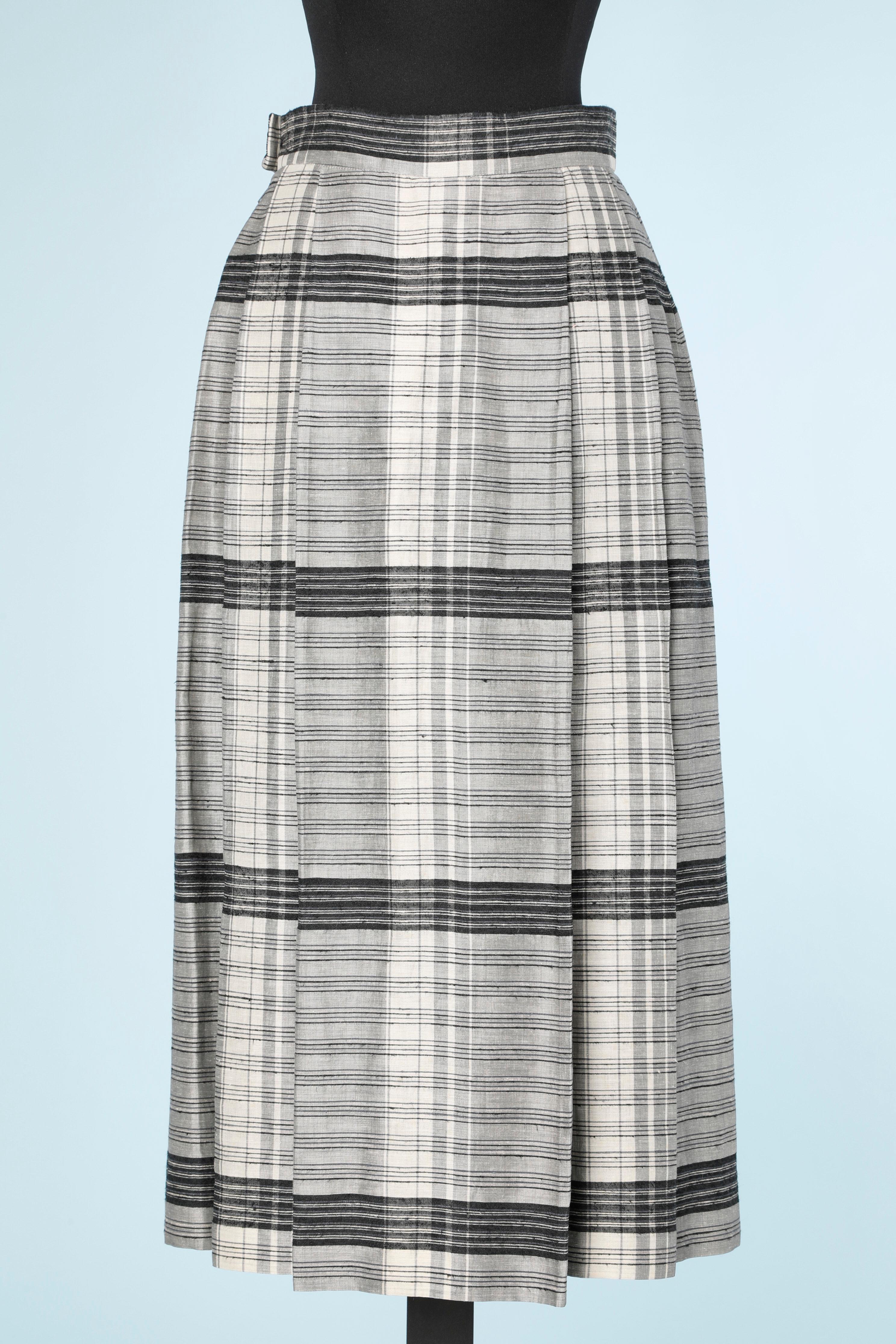 Jupe plissée en jacquard de soie à carreaux LANVIN Pour femmes en vente