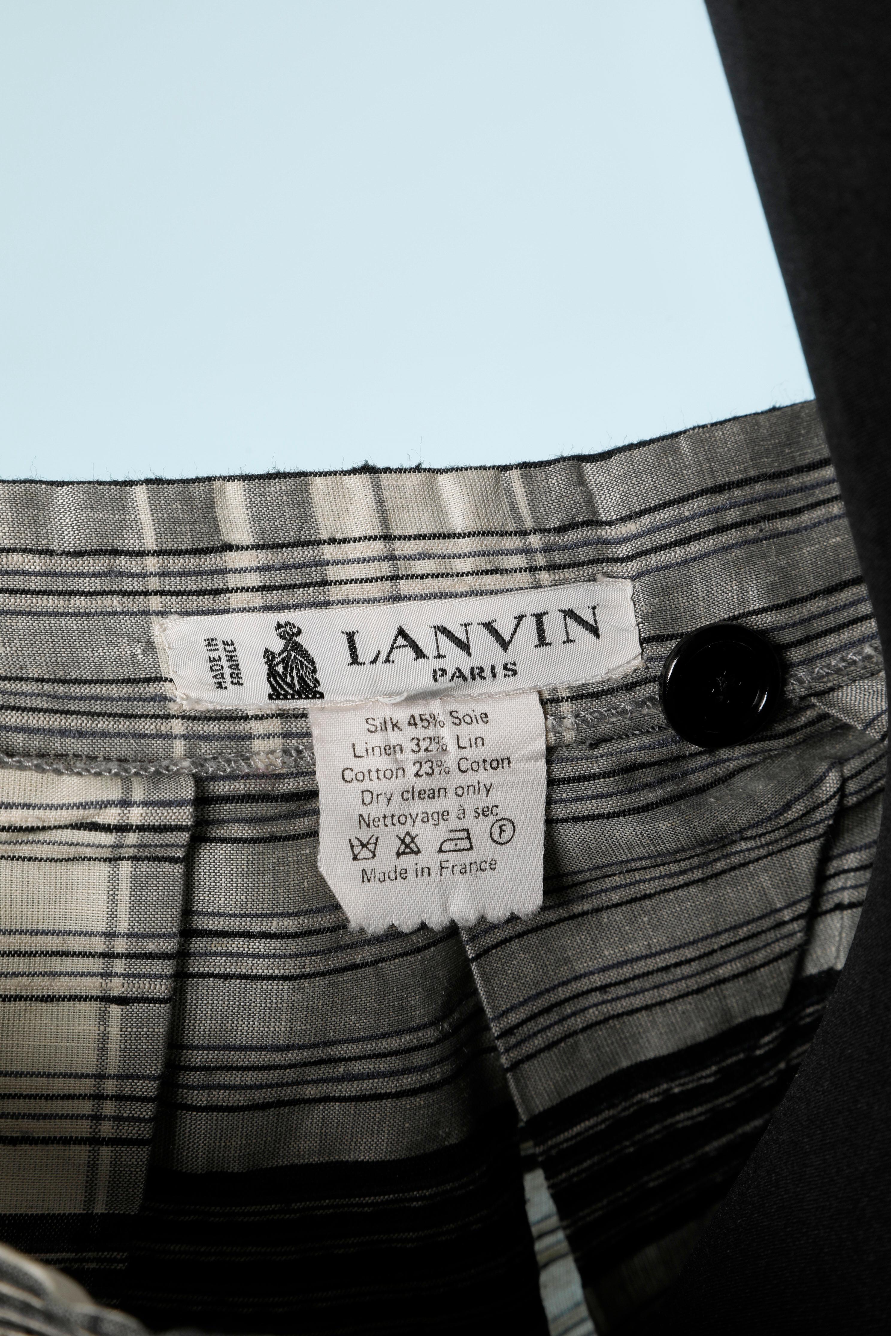 Jupe plissée en jacquard de soie à carreaux LANVIN en vente 1