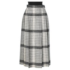Silk jacquard pleated skirt with check pattern LANVIN
