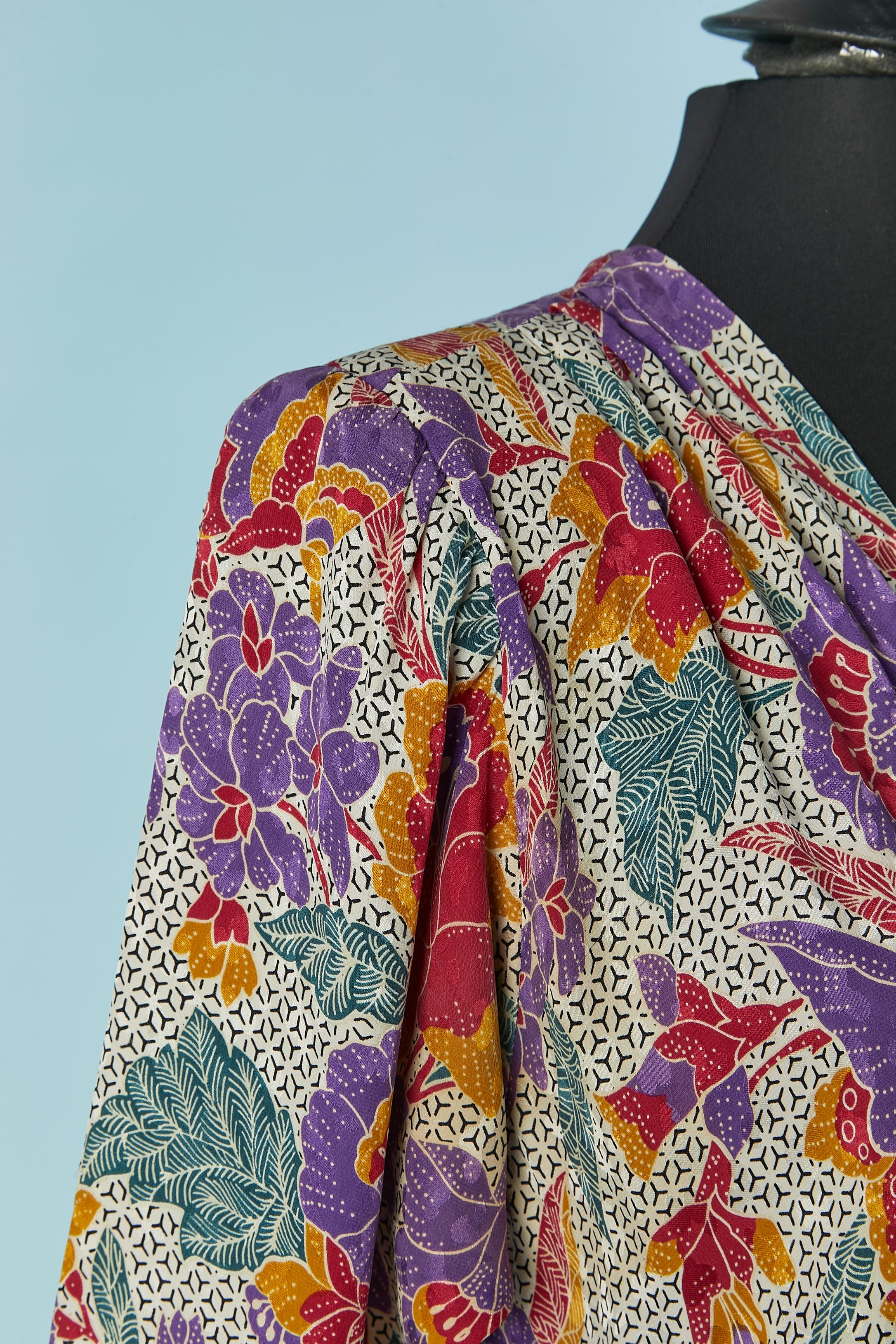 Robe imprimée en jacquard de soie SAINT LAURENT Rive Gauche Pour femmes en vente