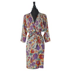 Silk jacquard printed dress SAINT LAURENT Rive Gauche