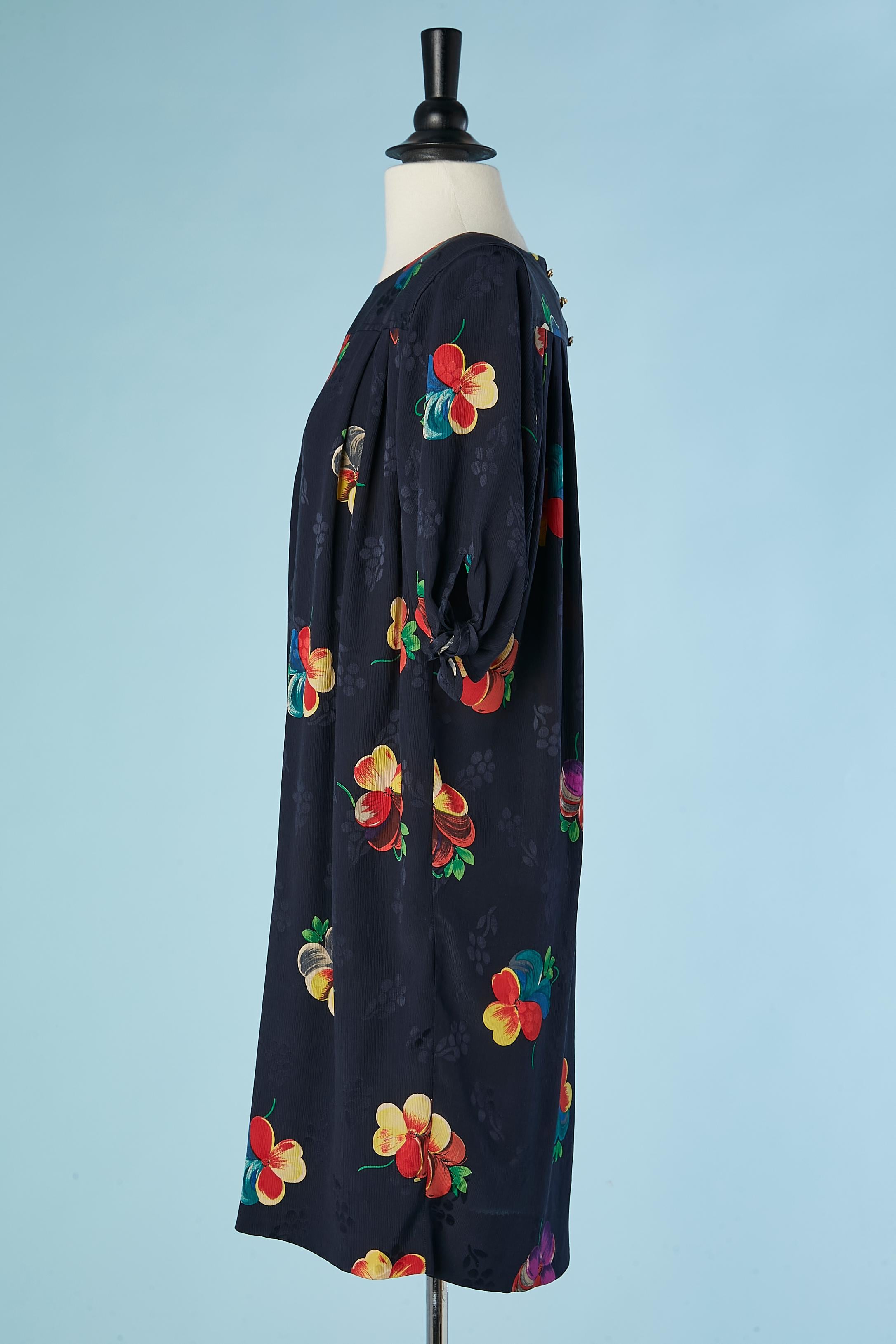 Silk jacquard printed dress Ungaro Ter  In Excellent Condition For Sale In Saint-Ouen-Sur-Seine, FR