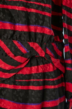 Silk jacquard printed shirt and skirt ensemble Céline Circa 1980's