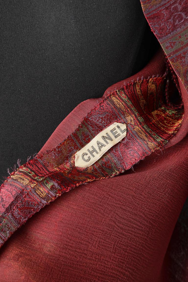 Chemise en jacquard de soie avec col à nœud papillon Chanel Couture en vente 2