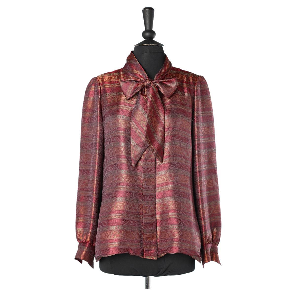 Silk jacquard shirt with bow-tie collar Chanel Couture