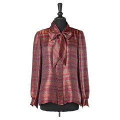 Camicia in seta jacquard con collo a farfalla Chanel Couture