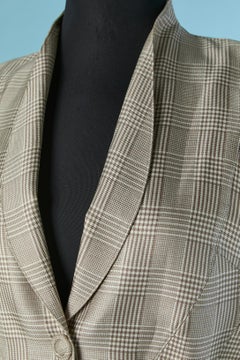 Silk jacquard single breasted jacket with check pattern THIERRY MUGLER