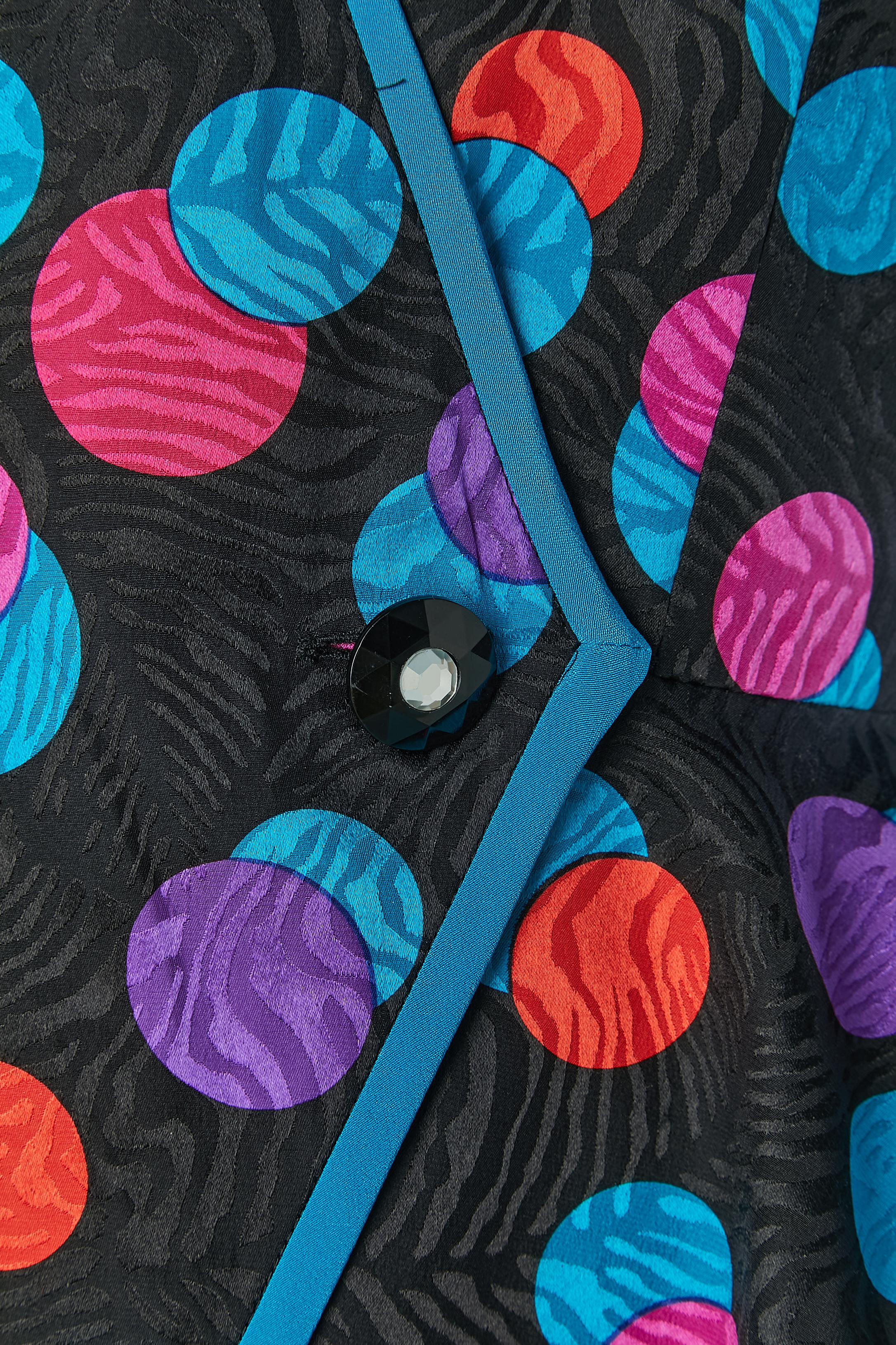 Rock aus Seidenjacquard mit Polka-Dot-Print AJ BARI (Schwarz) im Angebot