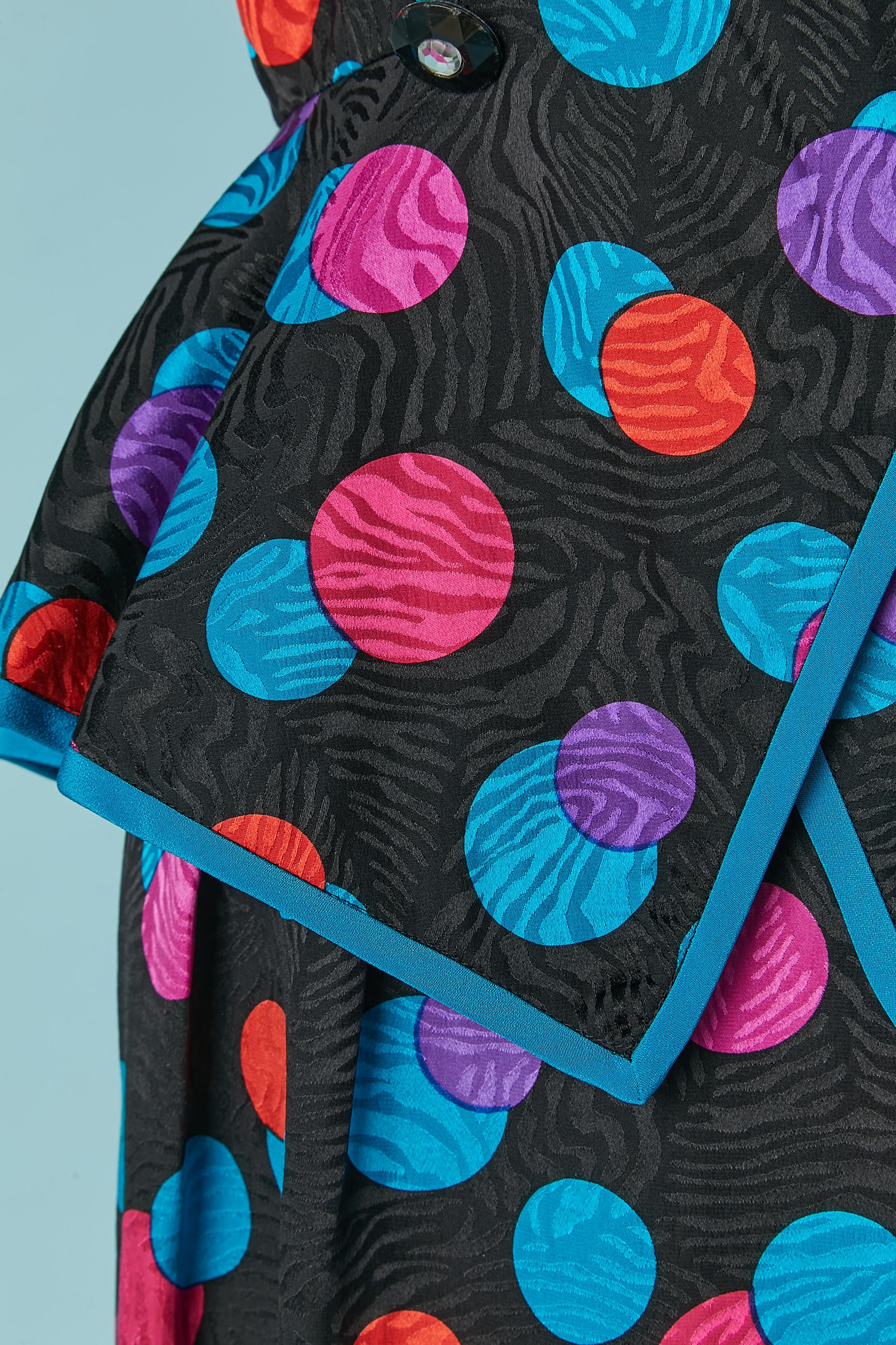 Rock aus Seidenjacquard mit Polka-Dot-Print AJ BARI im Zustand „Hervorragend“ im Angebot in Saint-Ouen-Sur-Seine, FR