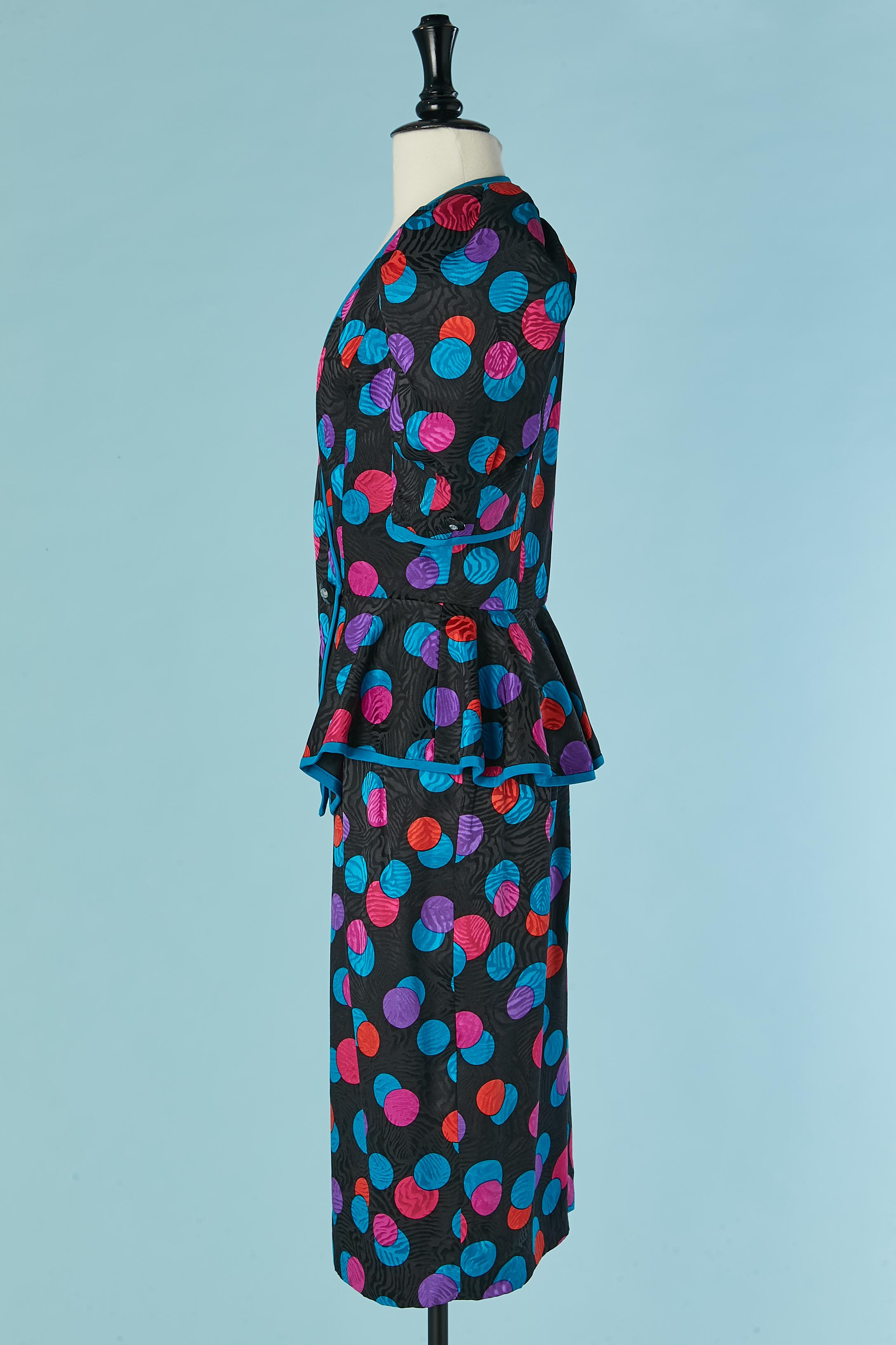 Rock aus Seidenjacquard mit Polka-Dot-Print AJ BARI Damen im Angebot