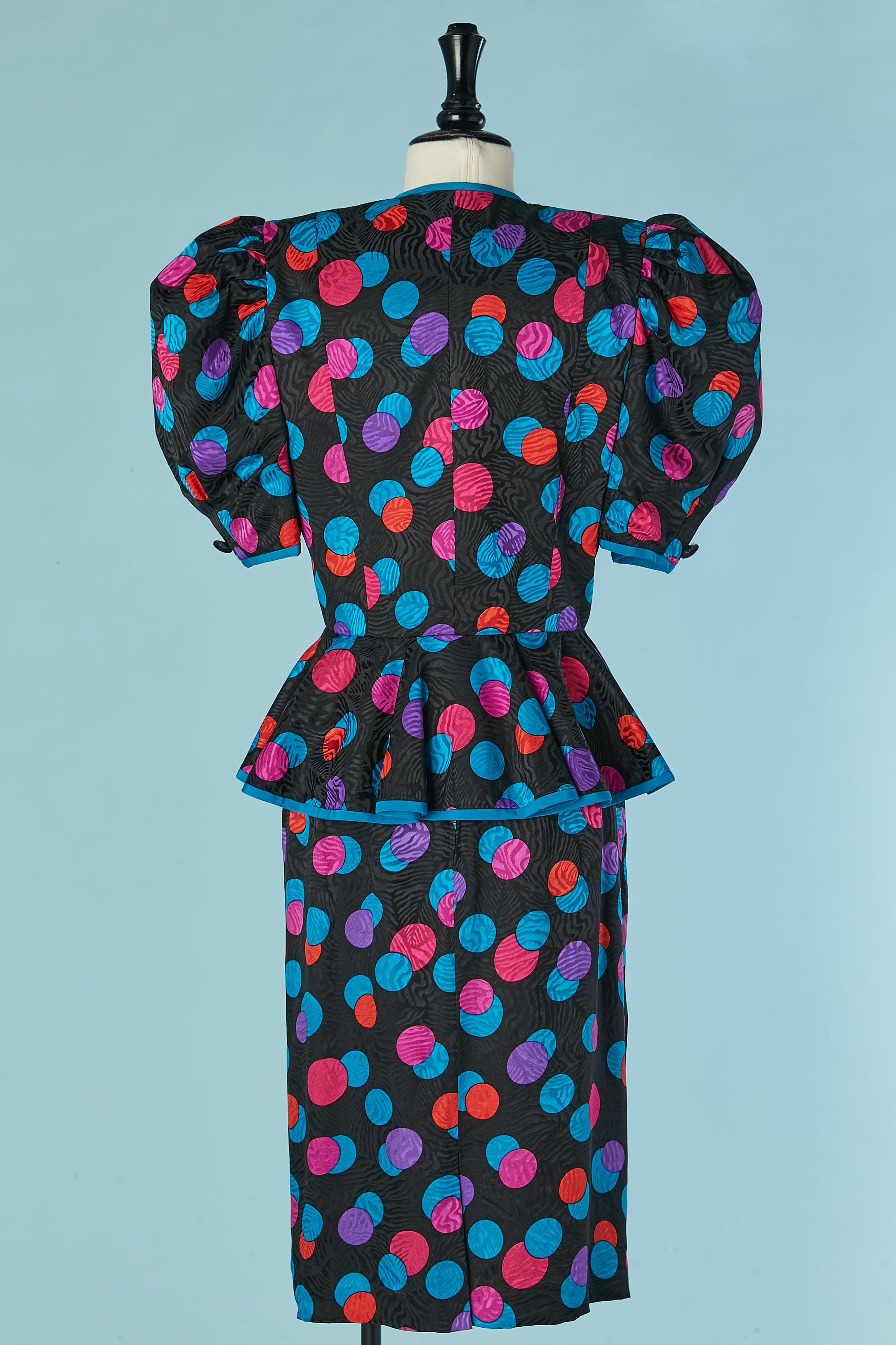 Rock aus Seidenjacquard mit Polka-Dot-Print AJ BARI im Angebot 1