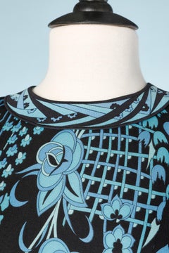 Silk jersey and chiffon printed cocktail dress Averardo Bessi Circa 1960's