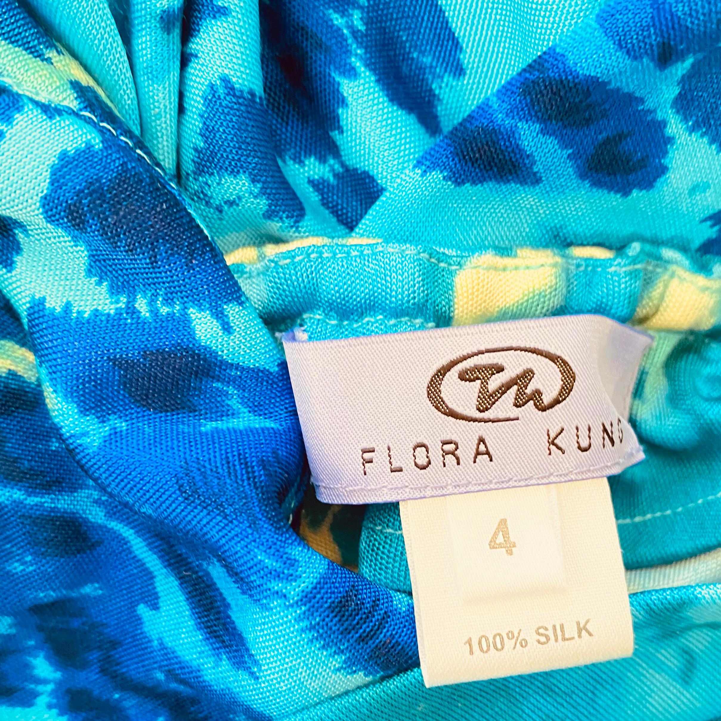Silk Jersey Blue Spot print Halter Dress Flora Kung NWT 1