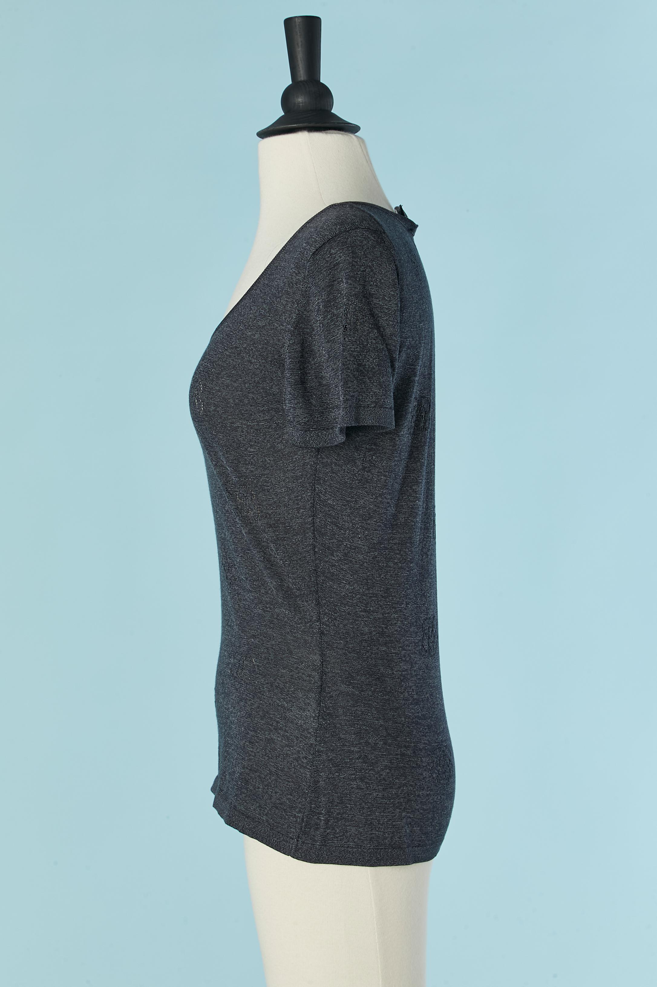 Black Silk jersey cashmere tee-shirt CHANEL BOUTIQUE For Sale